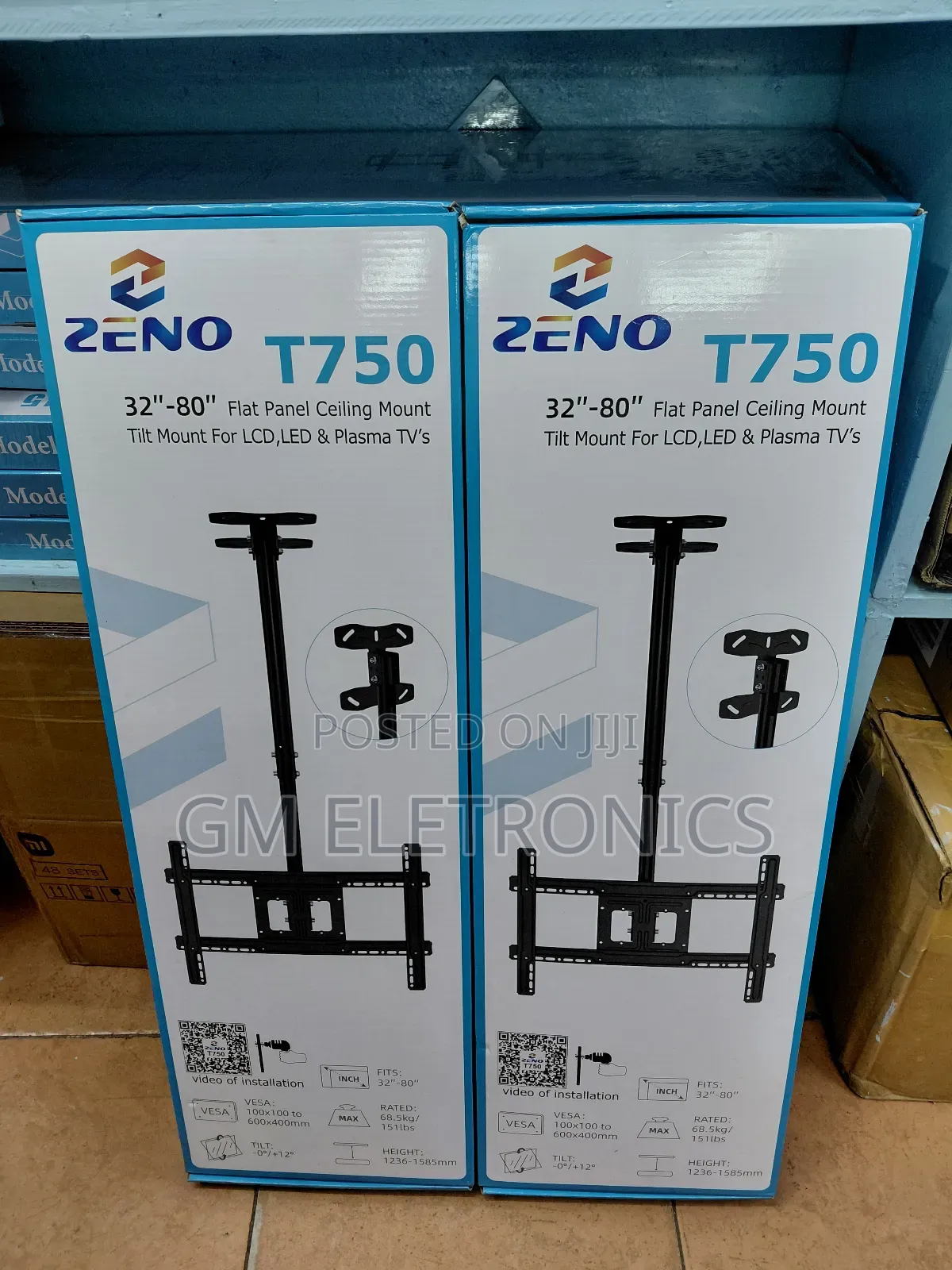 Zeno T750 Celling Tv Wall Mount Suitable for 32"- 80" Tvs.