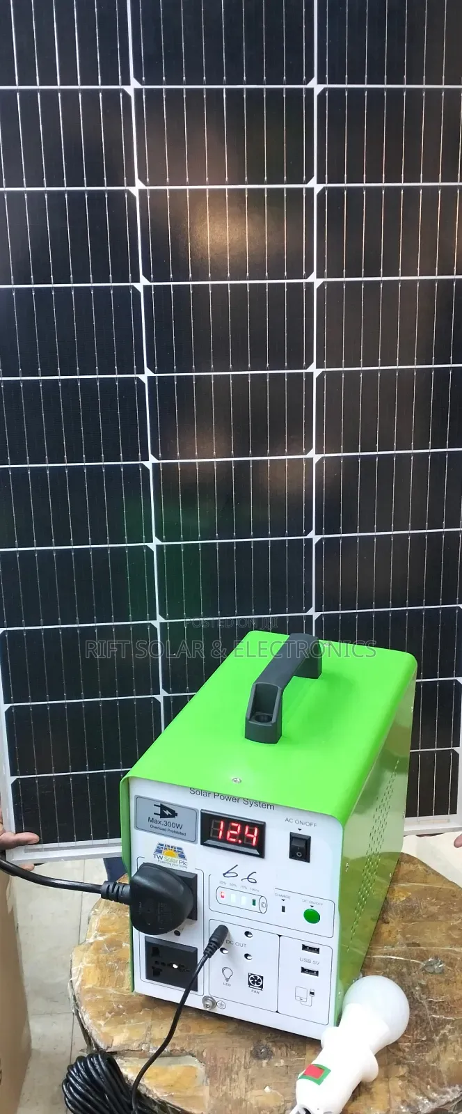 300w Solar Solution Portable Power Station With 4 Lights 60w Solar