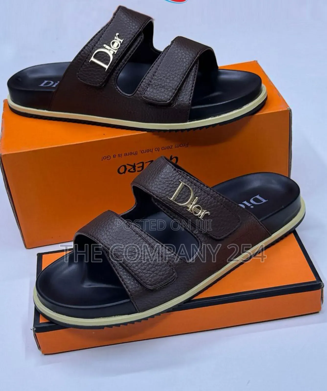 Dior Lv Designer Leg Casual Leather Rubber Sole Dior Open Slide Shoes