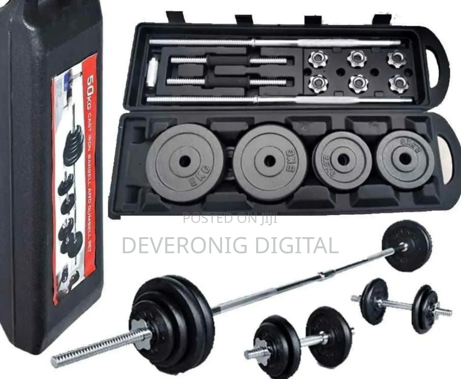 50kgs York Dumbbell Set With Barbell