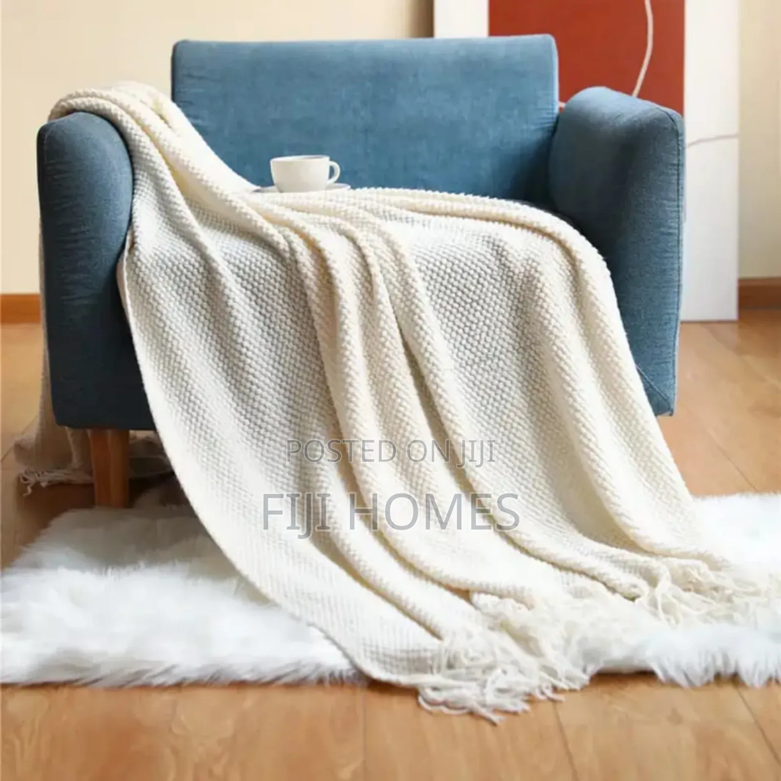 Knitted Tassel Throw Blankets - 163 by 183 Cm - 12 Cm Tassels