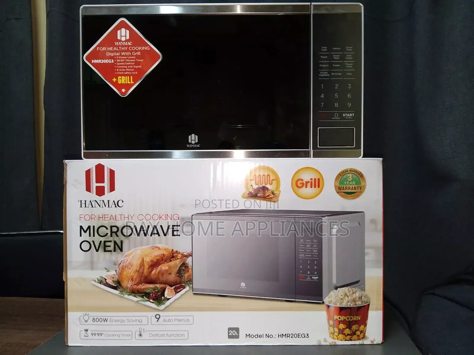 Silver Hanmac 20l Digital Plus Grill Microwave (3 Years Warranty)