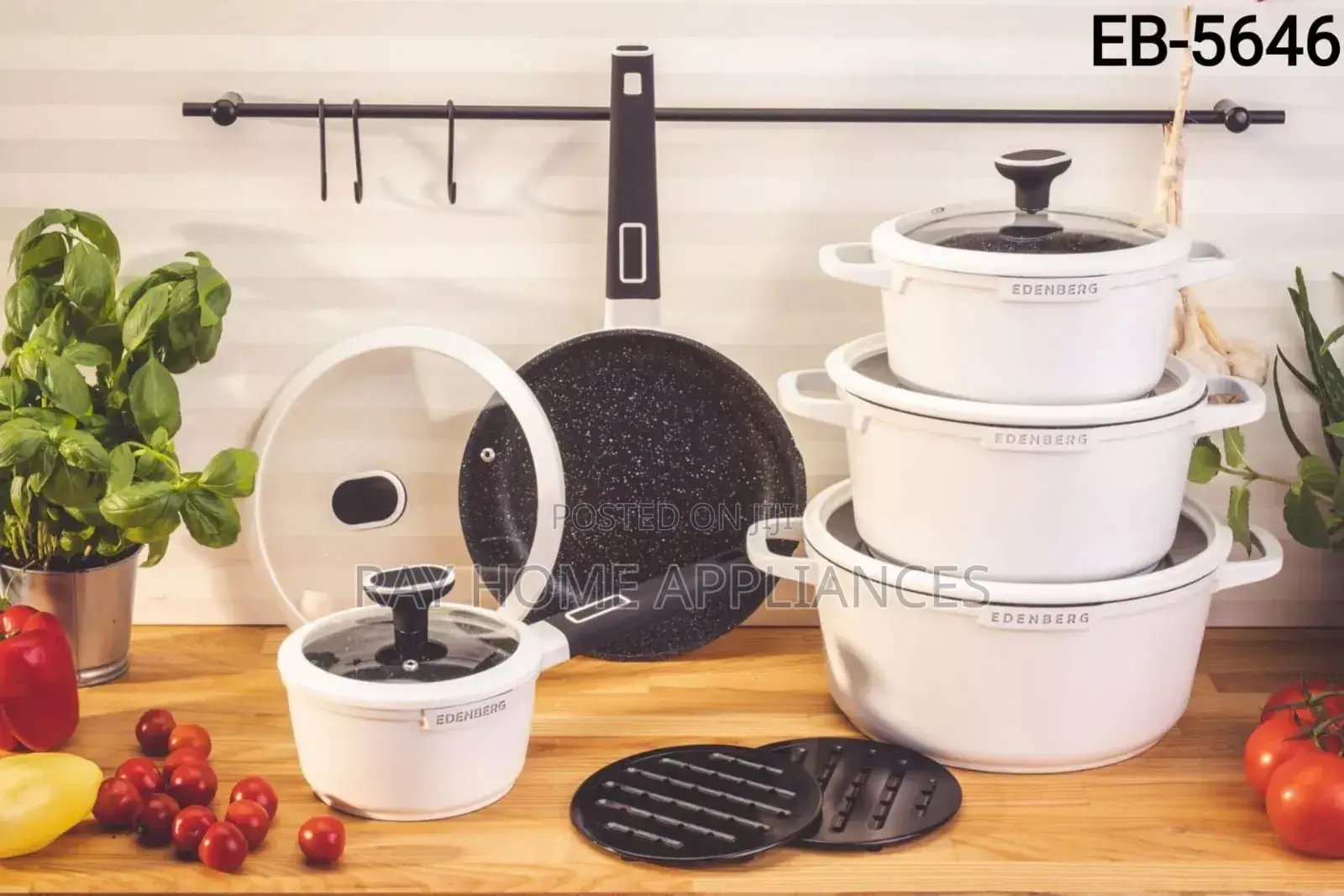 Edenburg 12pieces Nonstick Cookware Set(White)