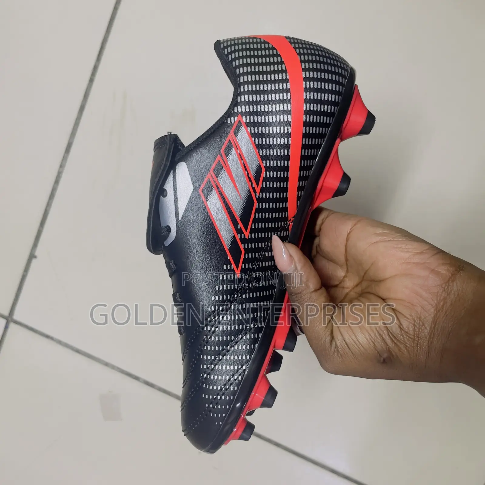 Kids Football Boots Blue Black 31-36