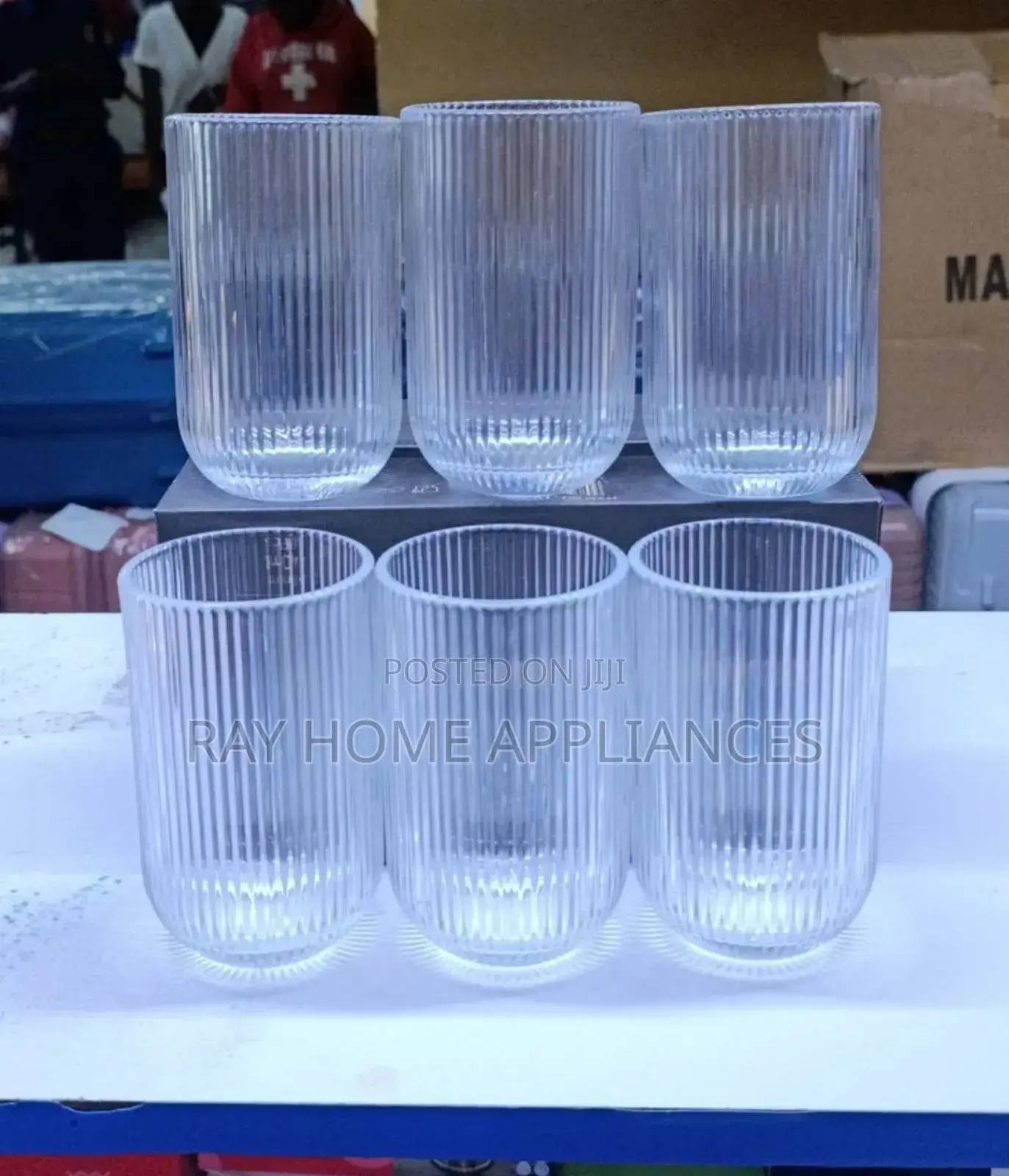 440ml Ribbed Glasses Material: Glass
Purpose: Juice / Water Glass