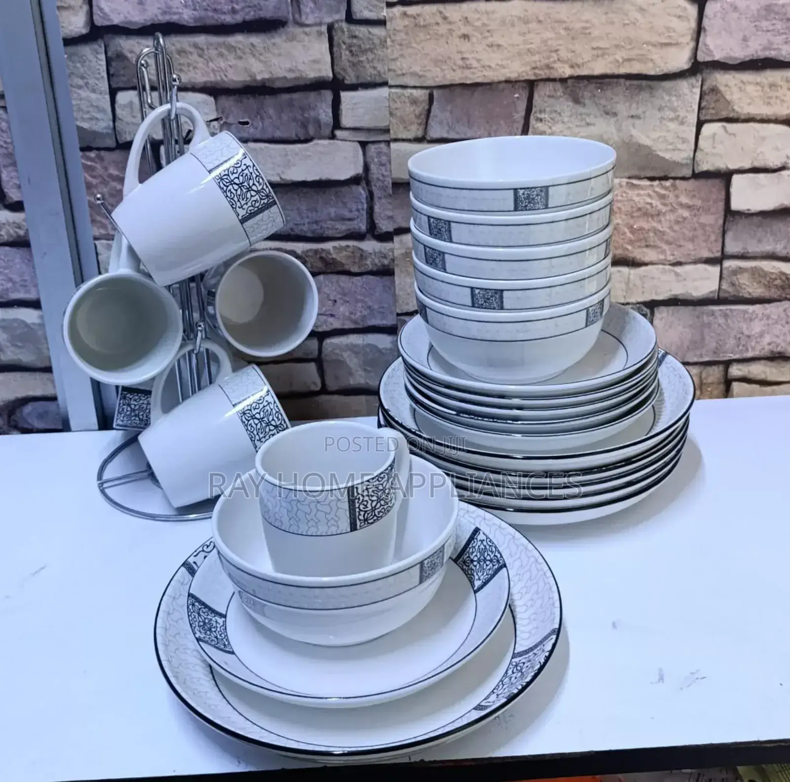 24 PCS Stylish Opal Dinnerset 6plates, 6side Plates, 6bowls, 6cups