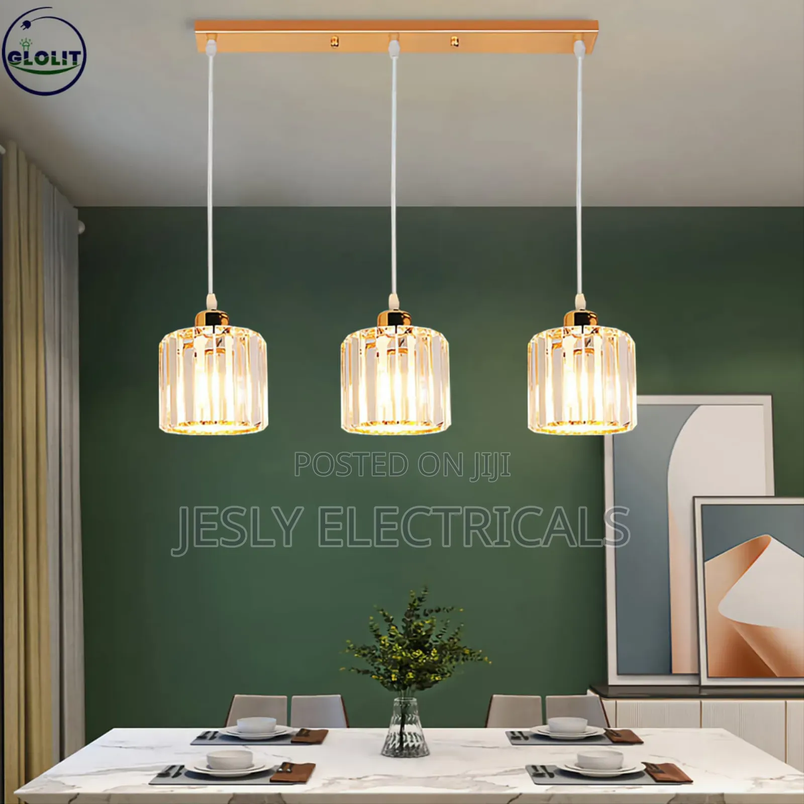 Glolit 3-in-1 Crystal Pendant Chandeliers