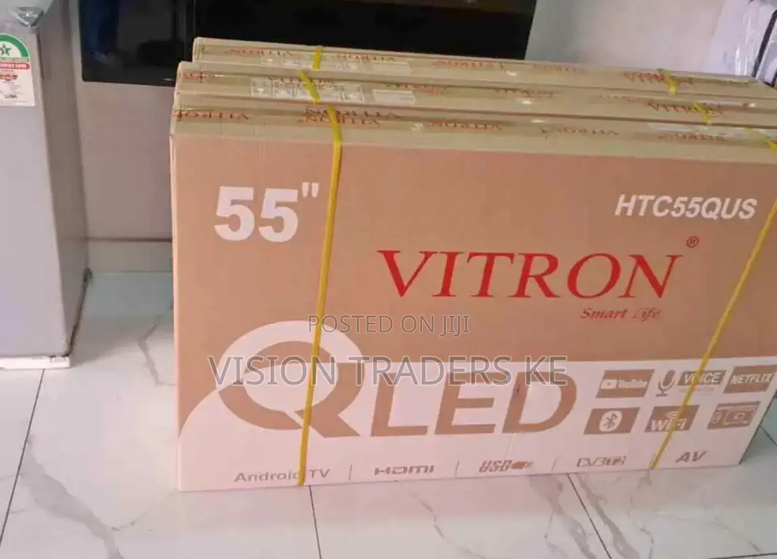 Vitron 55" Smart Android Qled Frameless Tv With Bluetooth