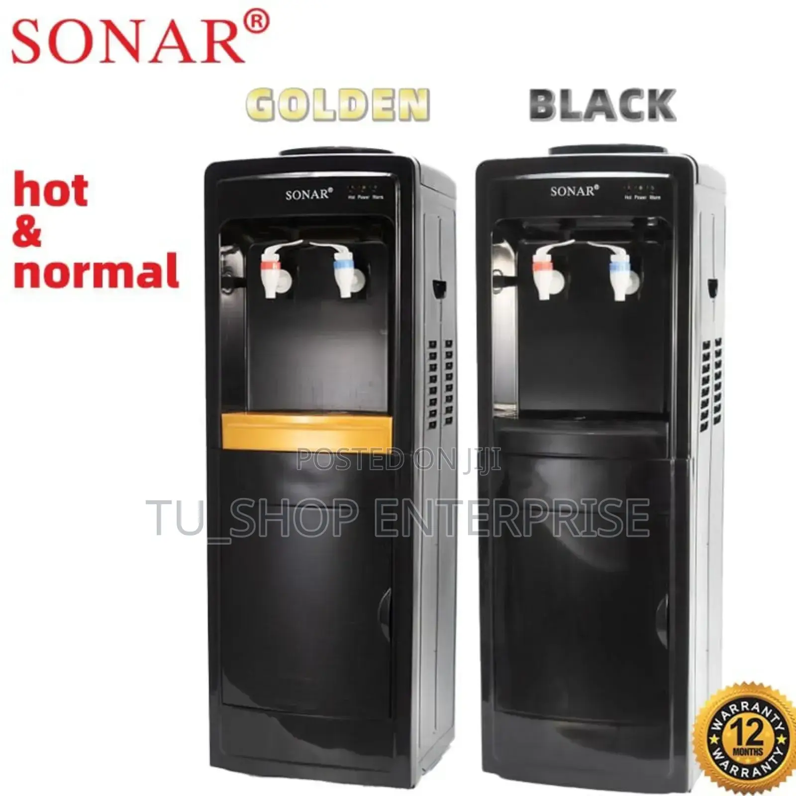 Black Sonar Hot Normal Free-Standing Water Dispenser –