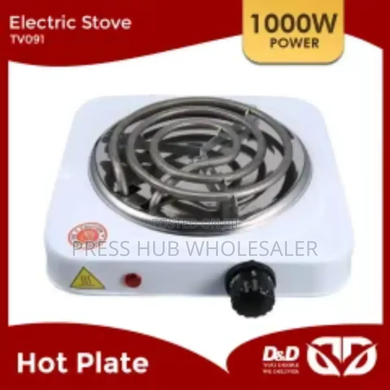 Portable Single Spiral Electric Hotplate