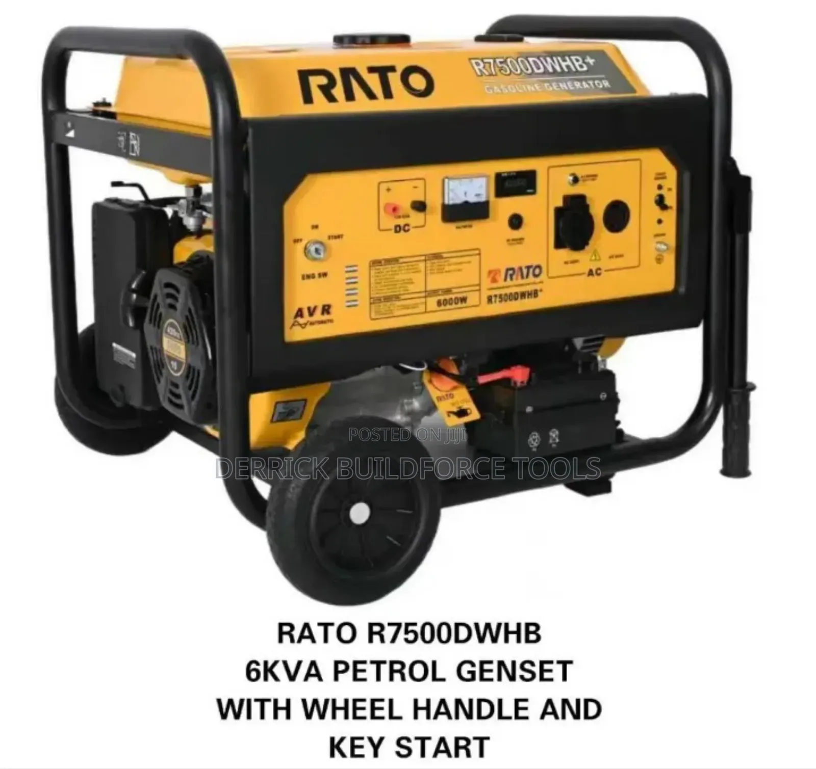 Rato R7500dwhb Key Start 6kva Genset With Wheels Petrol Generator
