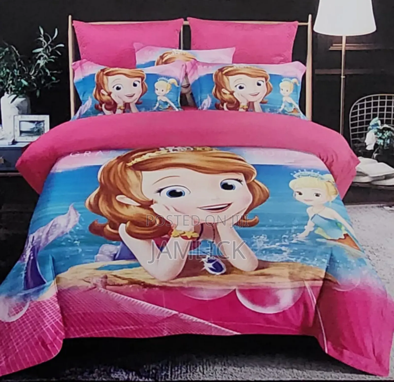 Girls Cartoon Duvet Set 4×6 With Bedsheet Pillowcase -Pt