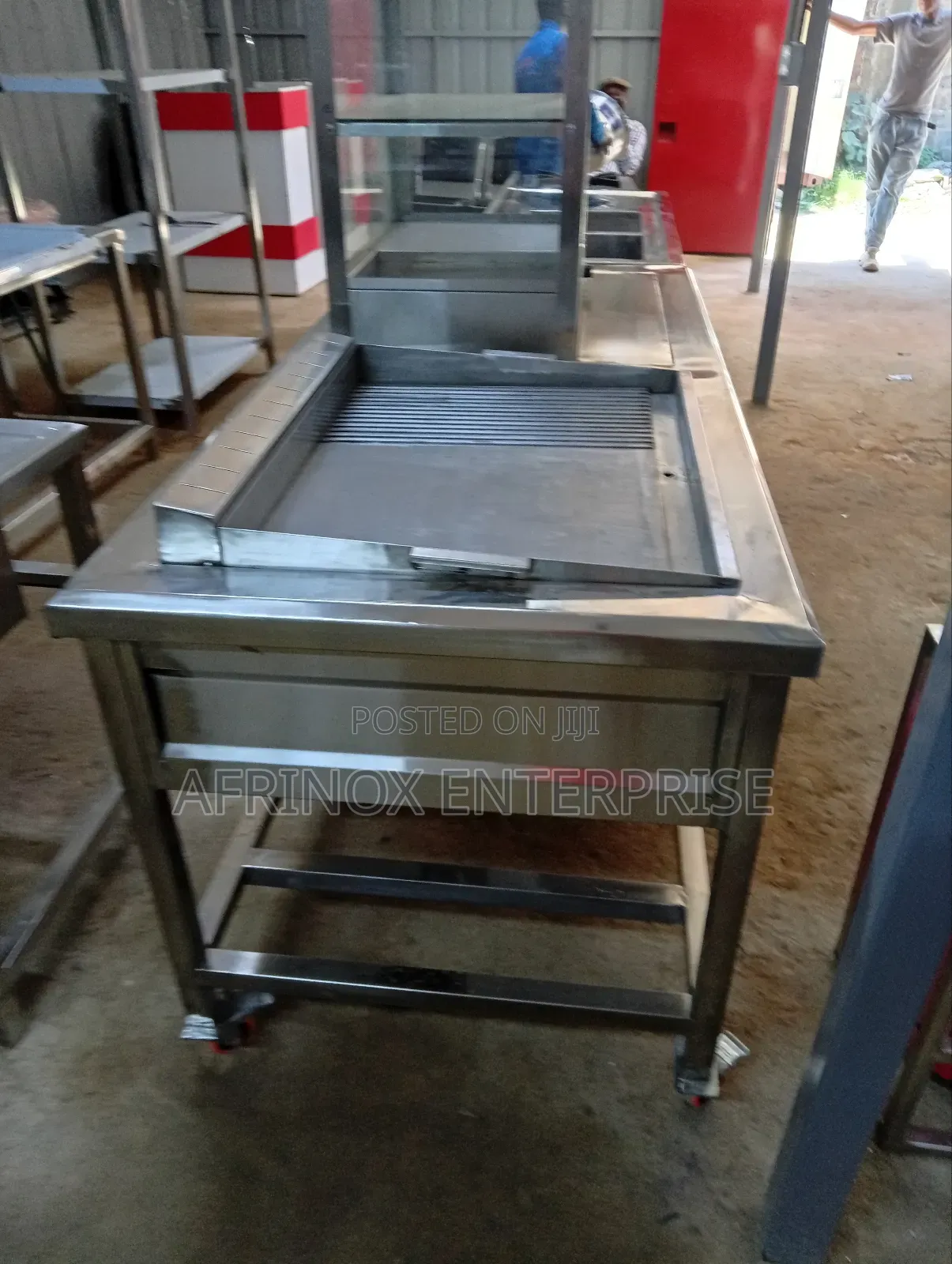 Gas Griddle and Display for Kebabs, Snacks