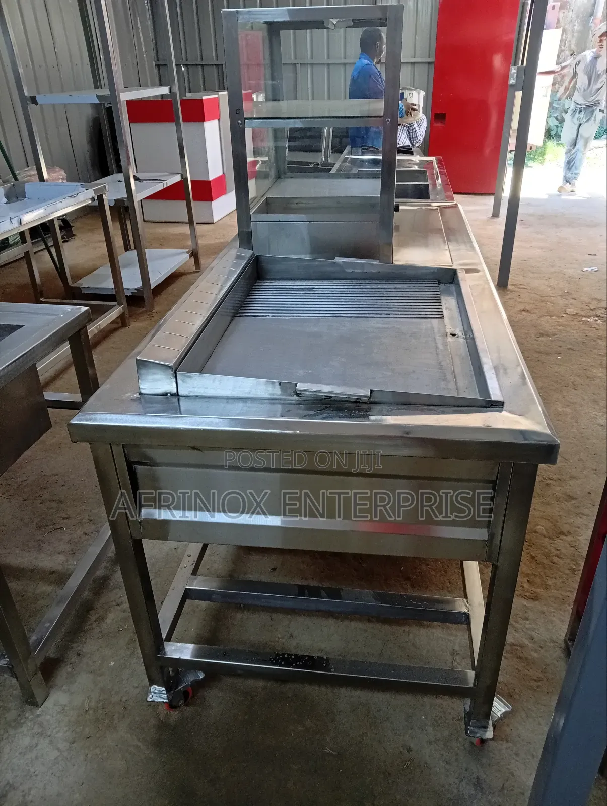 Gas Griddle and Display for Kebabs, Snacks