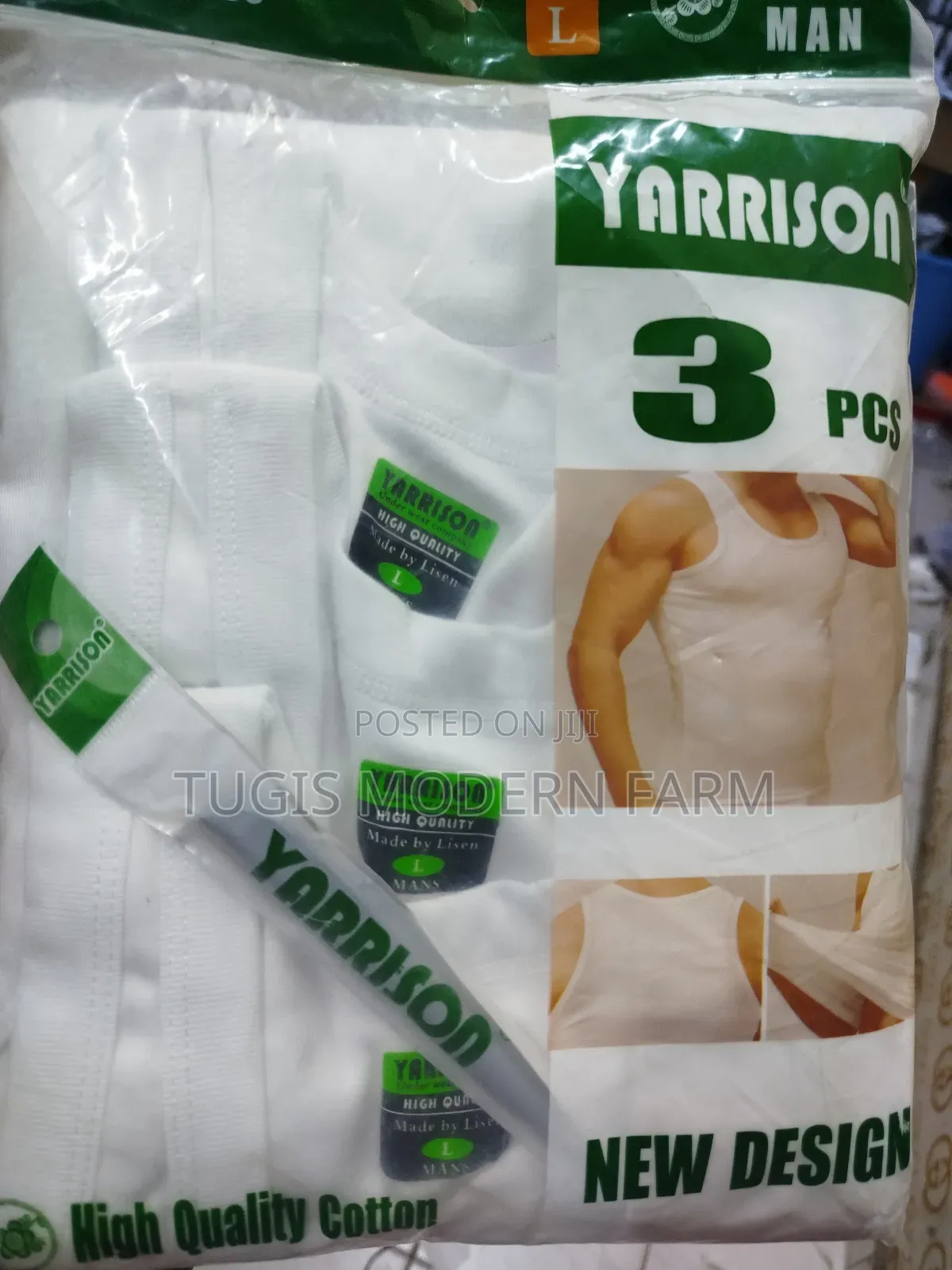 3 PCS - White Vest for Men - High Quality Yarrison Vests
