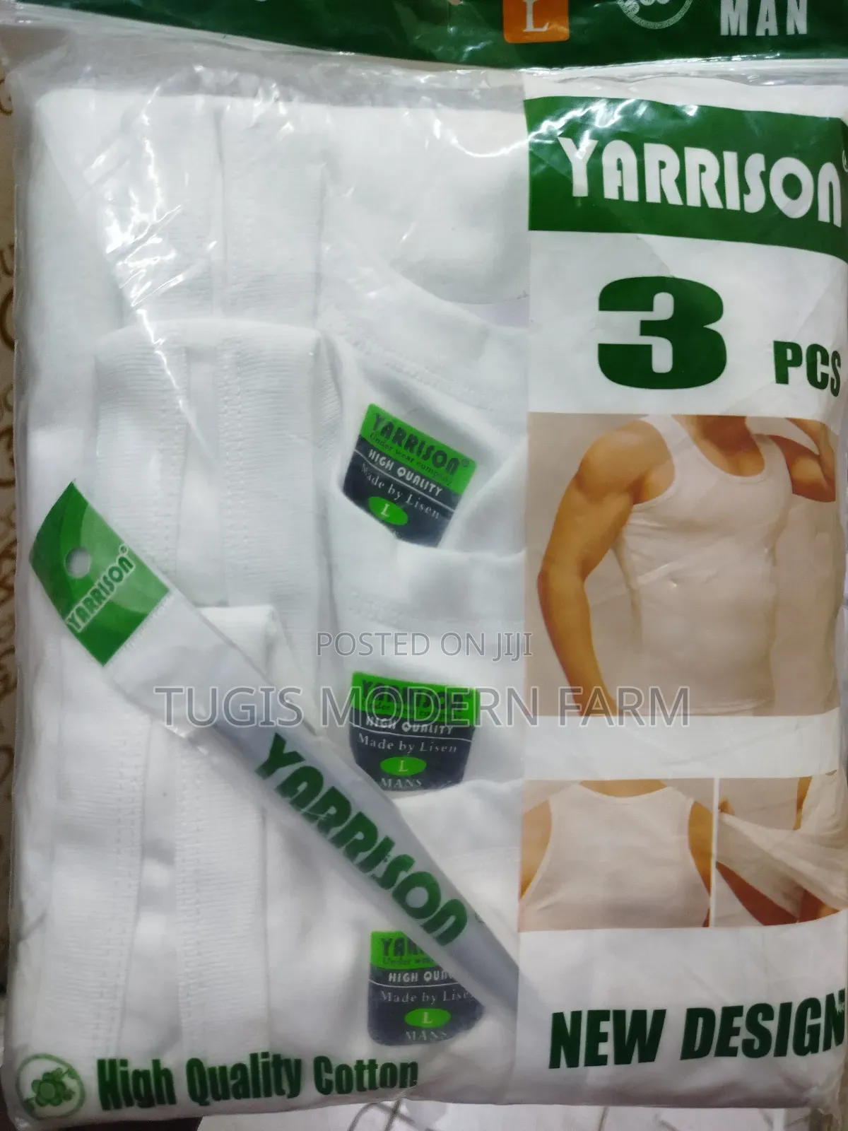3 PCS - White Vest for Men - High Quality Yarrison Vests