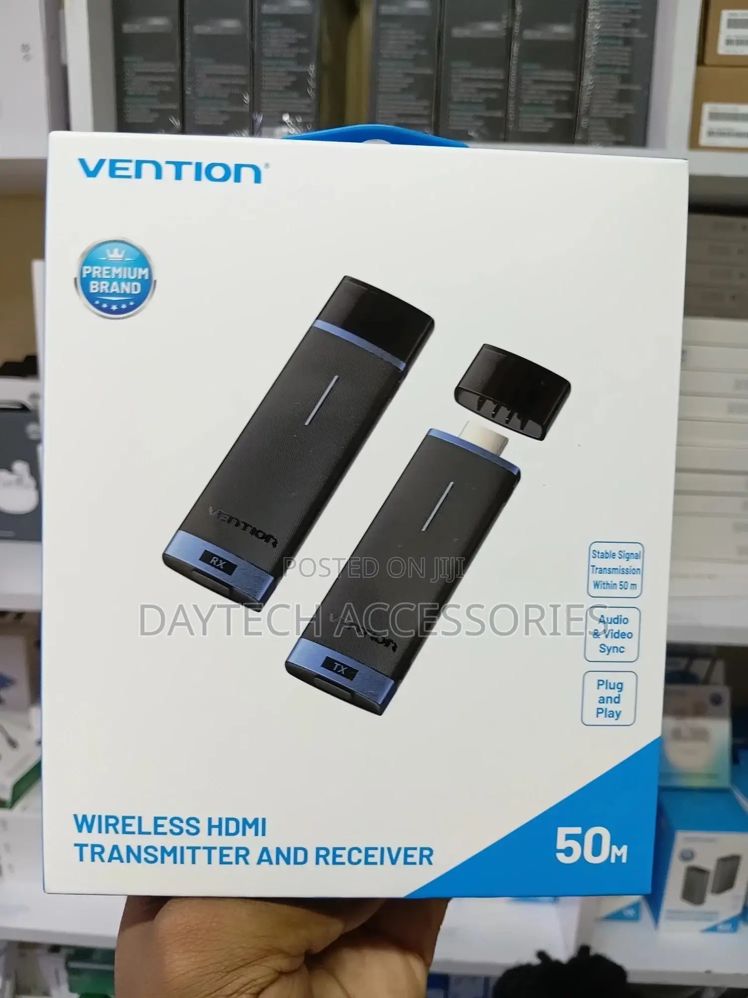 Vention 50m Wireless Hdmi Transmitter and Receiver Black