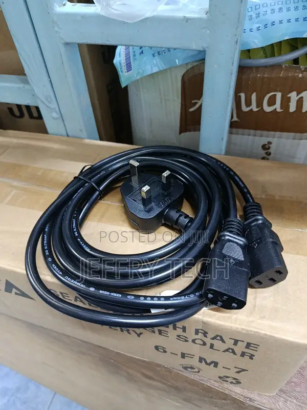 Power Cord Uk Plug to 2 X C13 Iec Dual Kettle Lead Splitter Cable 3m