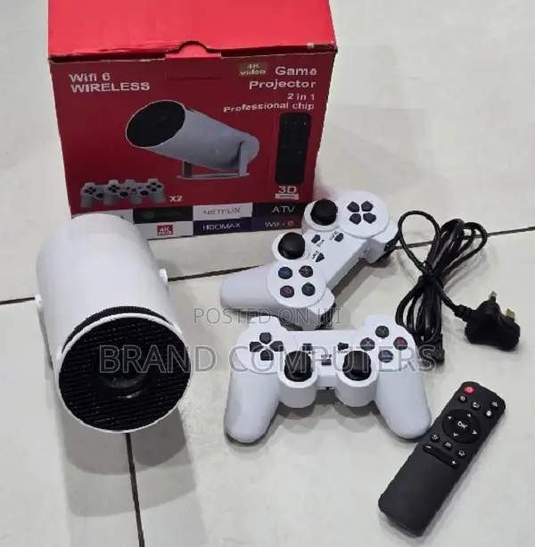 Hy300 Mini Projector With 2 Game Controller Console