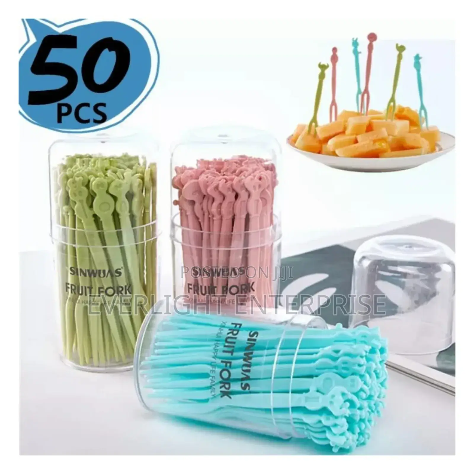 50 Pc Plastic Reusable Fork Stick