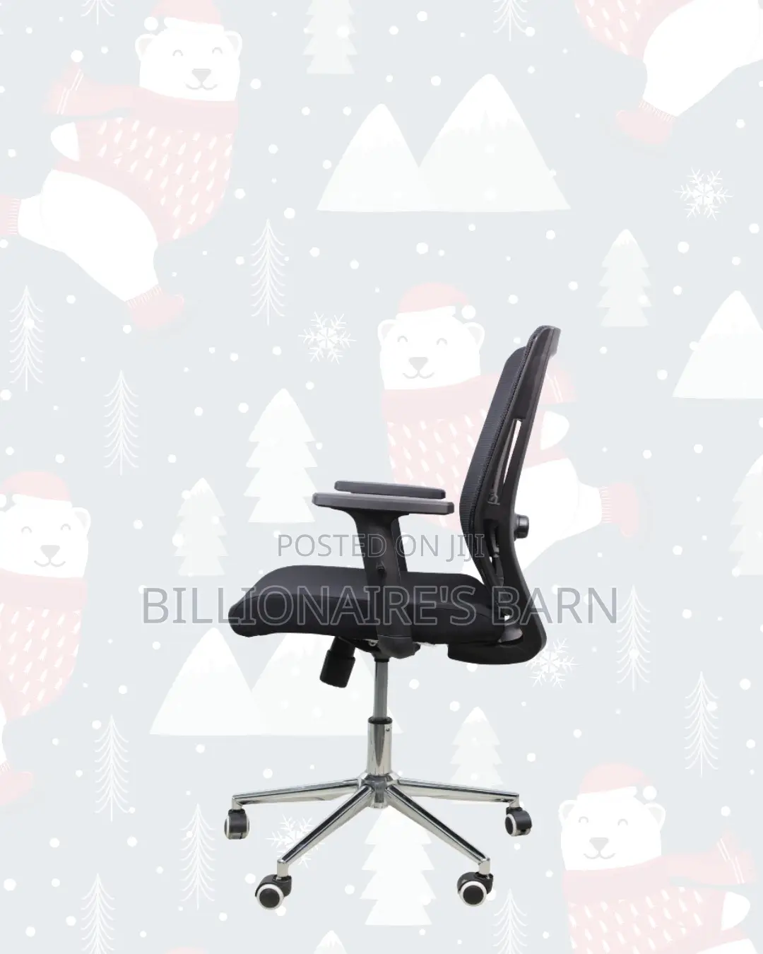 Mid-Back Chair Chrome Base • Smooth Movement, Strong Chrome Base