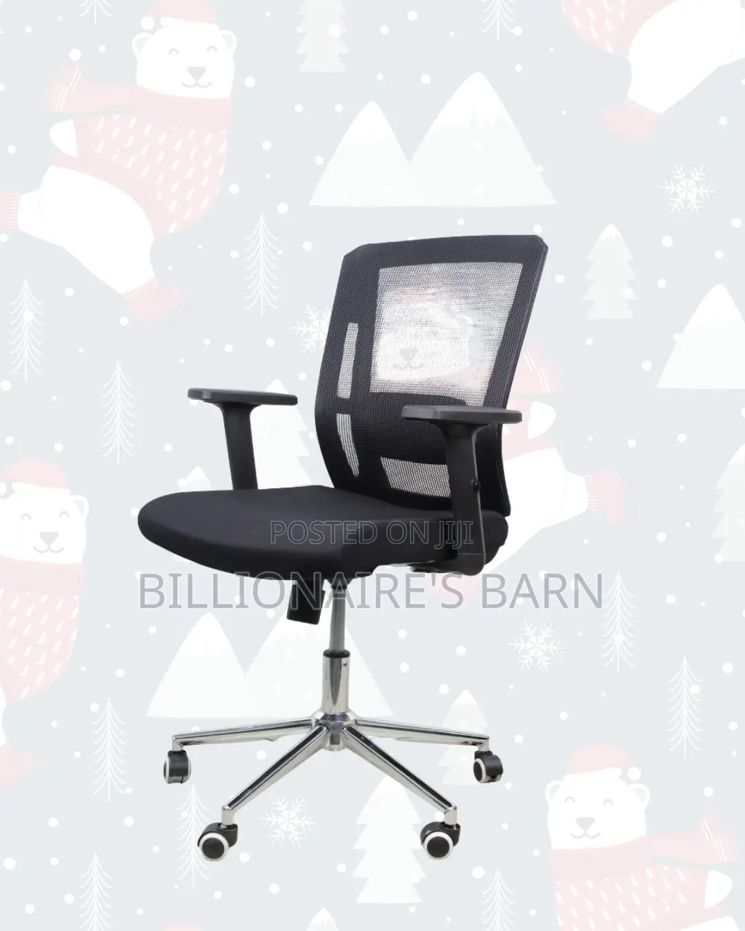 Mid-Back Chair Chrome Base • Smooth Movement, Strong Chrome Base