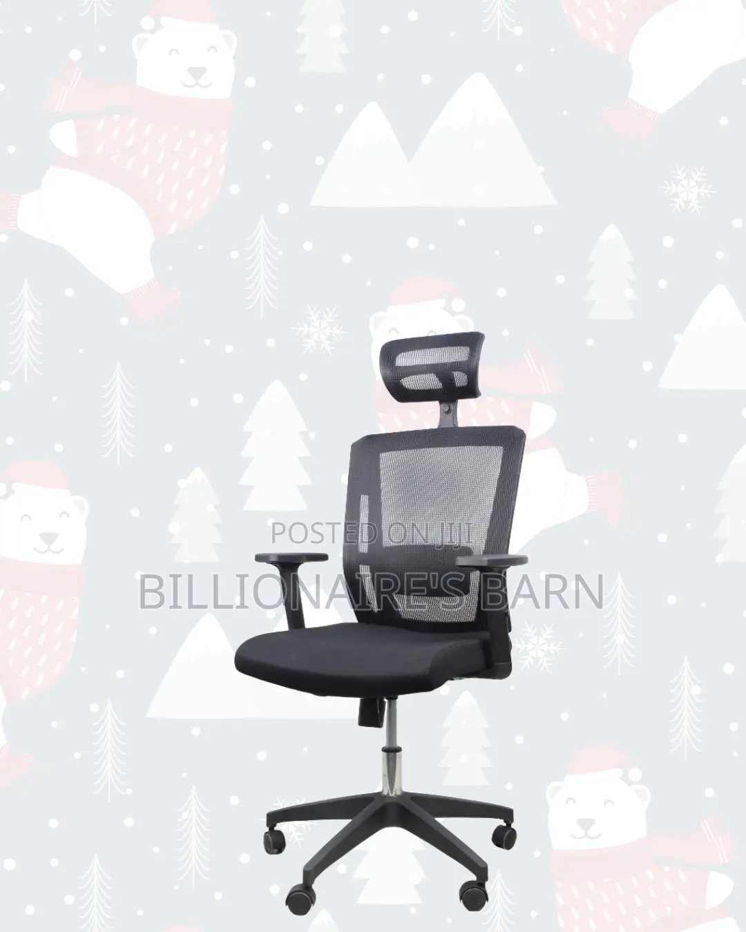 Black Office Chair • All-Day Comfort, Nylon Base Stability