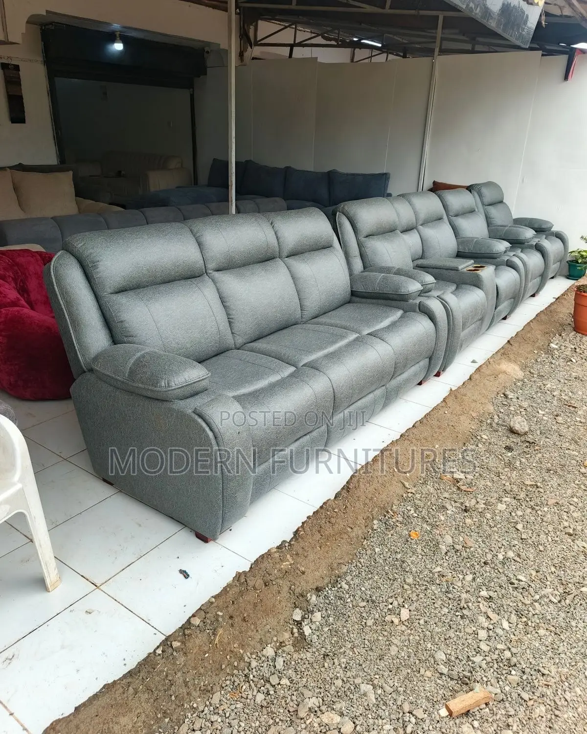 Modern 7 Seater Semi Recliner Sofa