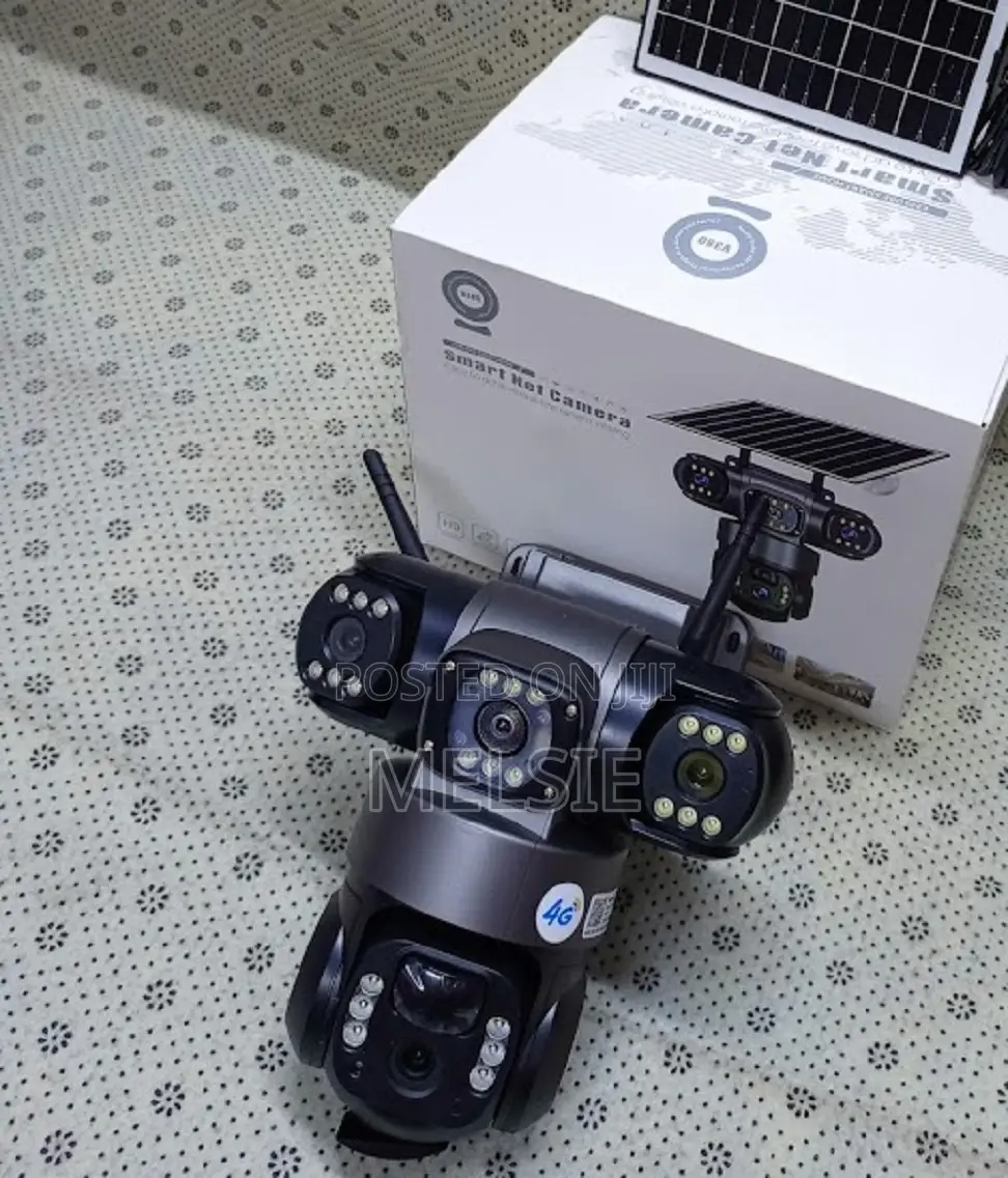 Triple Lens 4g Solar PTZ Camera Solar-Powered