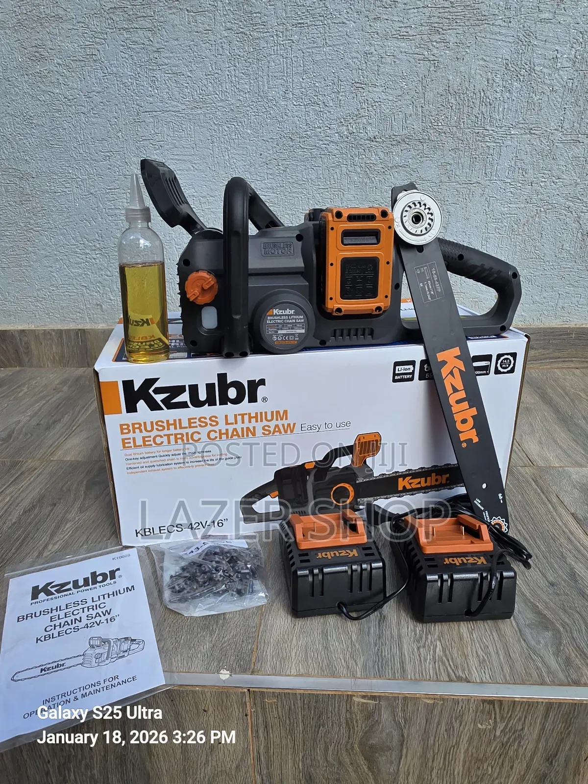 Kzubr Cordless  Chainsaw 
2 Batteries 4.0ah
2chargers