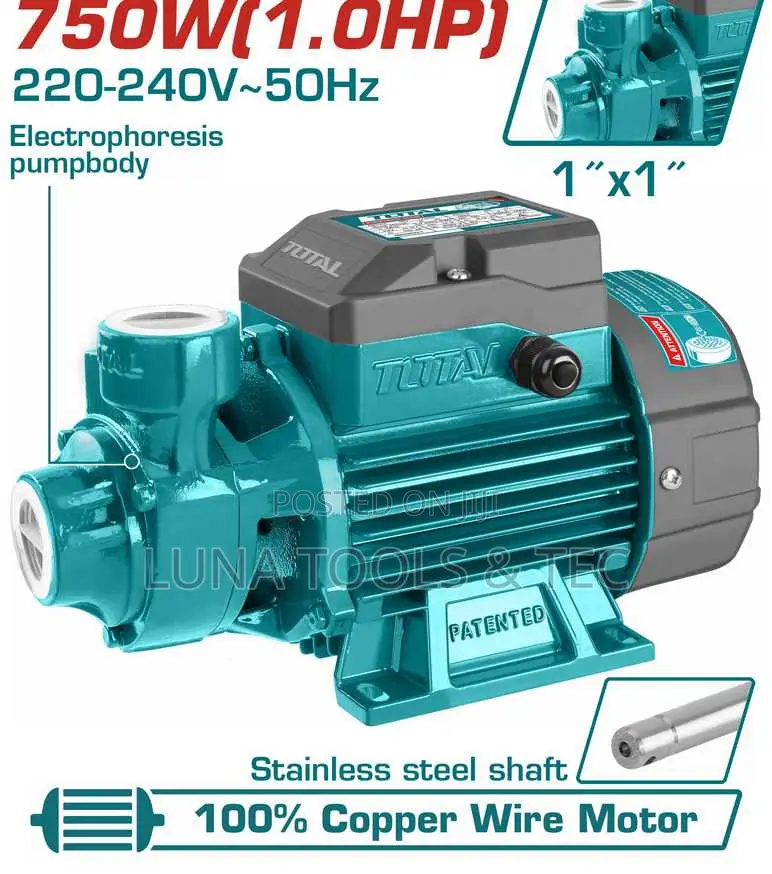 Total Twp17506 Peripheral Pump 750w(1hp)
Max.Head:52m