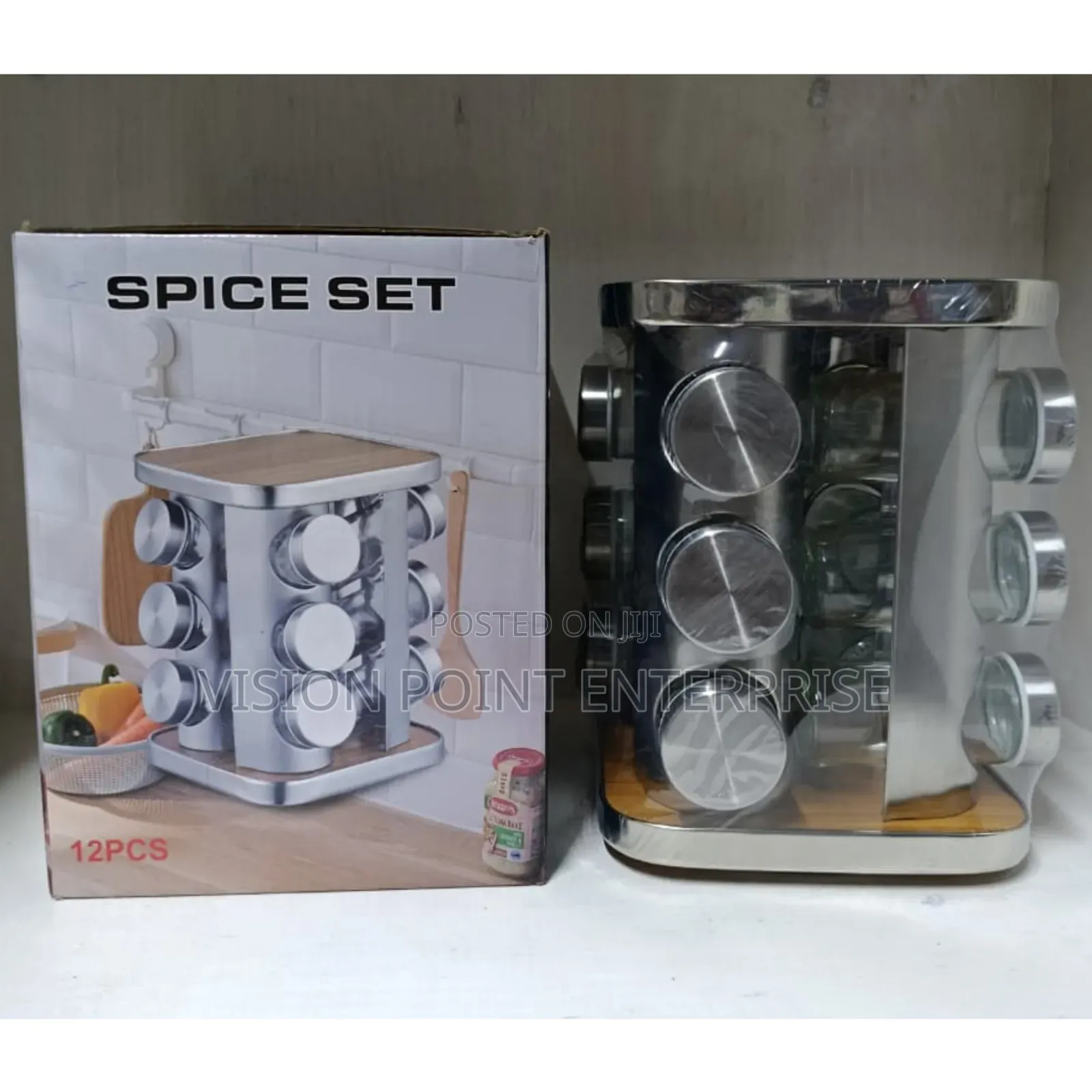 12 Jar Spice Carousel Bamboo