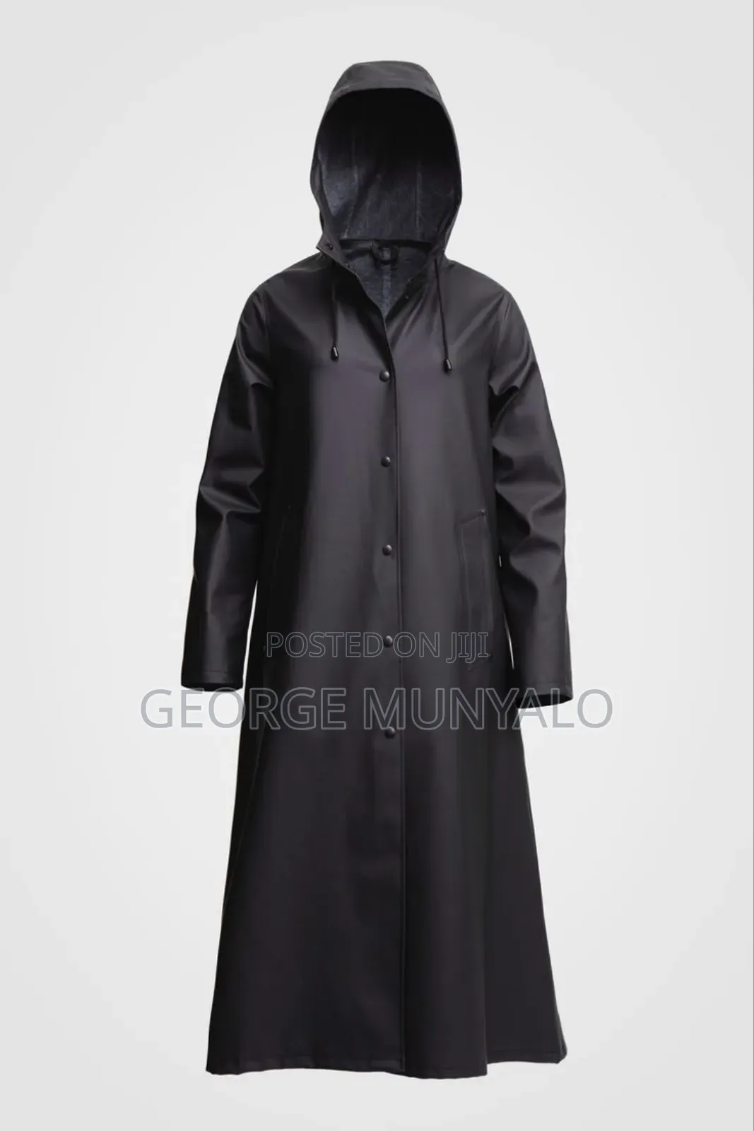Pocket Ready Black Raincoat