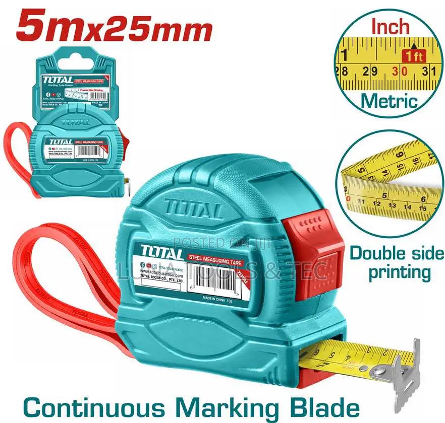 Total Steel Measuring Tape
Length Width:5mx25mm
