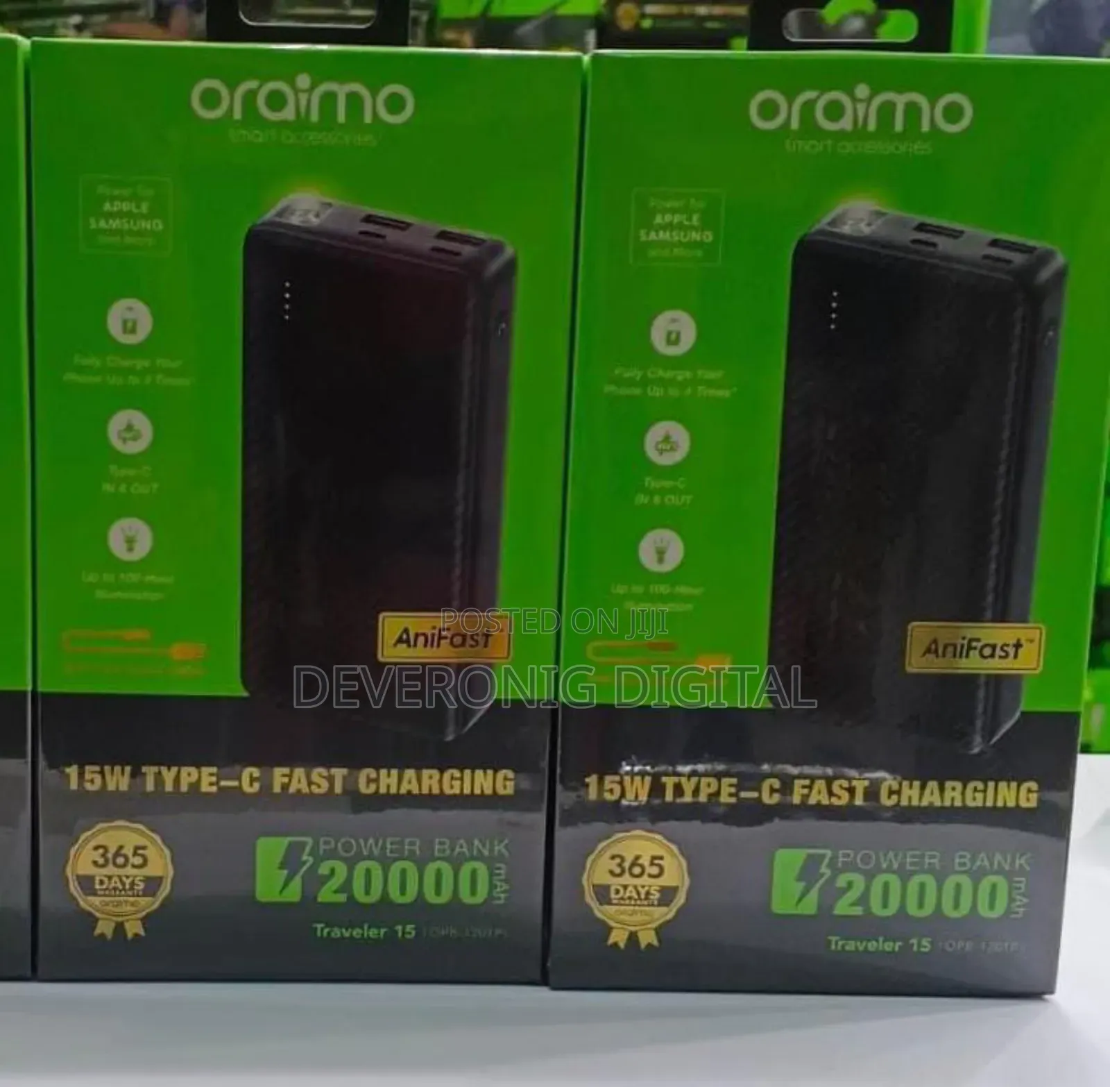 Oraimo Traveler 15 Opb-1201p *15w 20,000mah* Fast Charging Powerbank