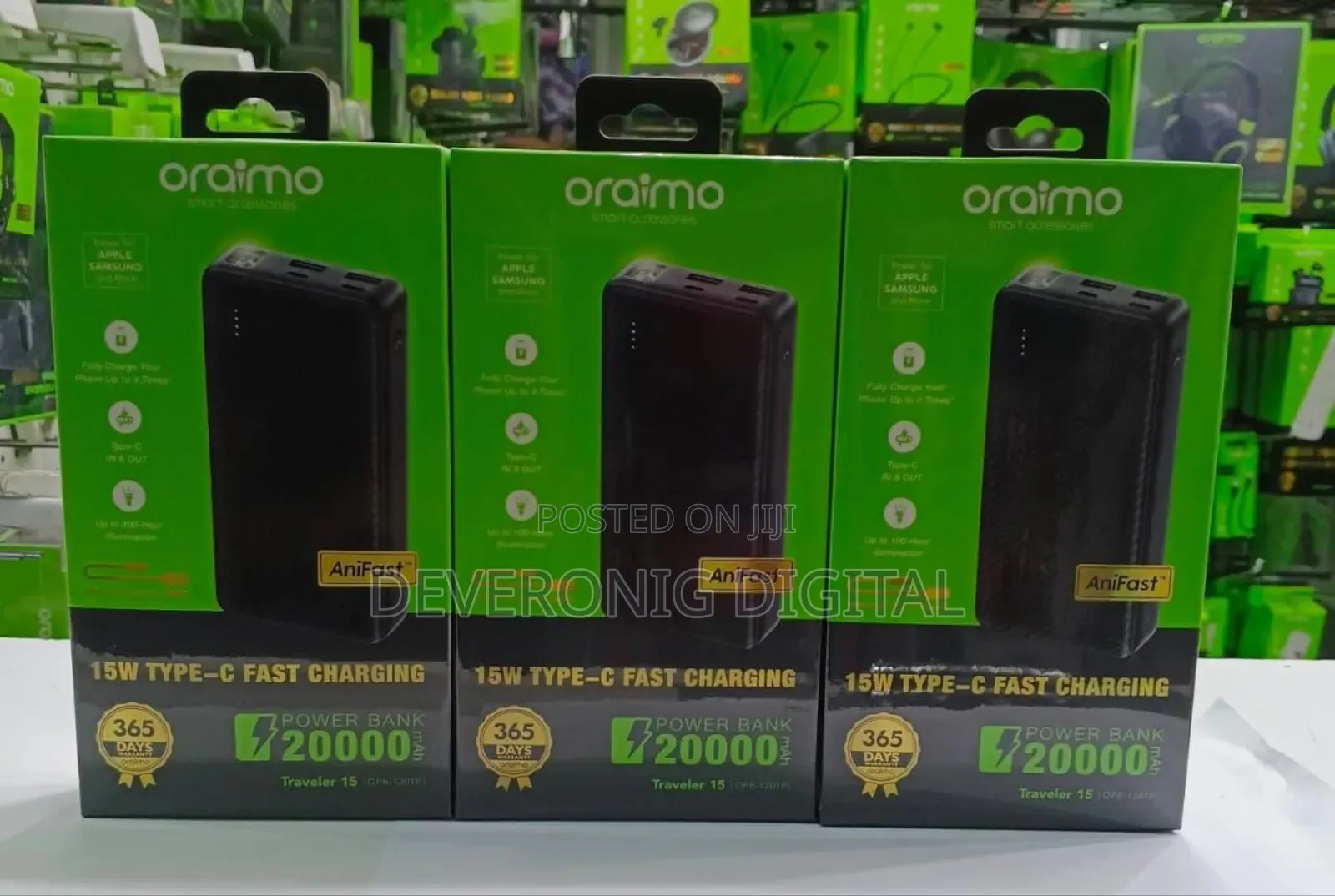 Oraimo Traveler 15 Opb-1201p *15w 20,000mah* Fast Charging Powerbank