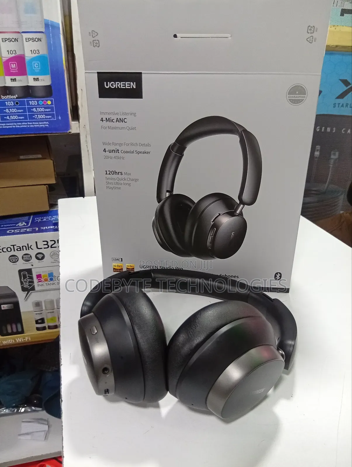 Ugreen Studio Pro Hybrid Active Noise-Cancelling Headphones Black