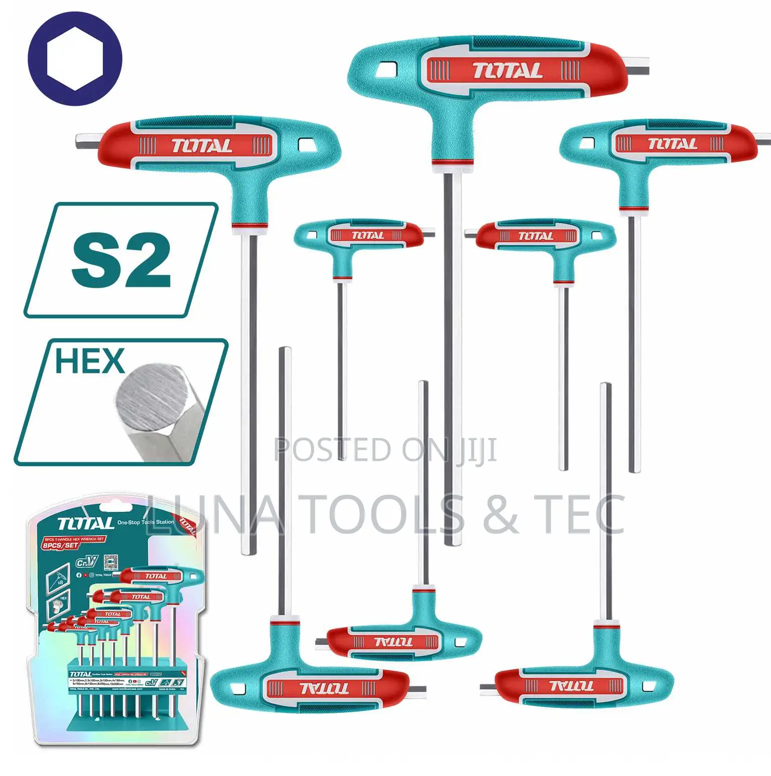 Total Thhw80816 8 PCS T-Handle Hex Wrench Set 2 Set