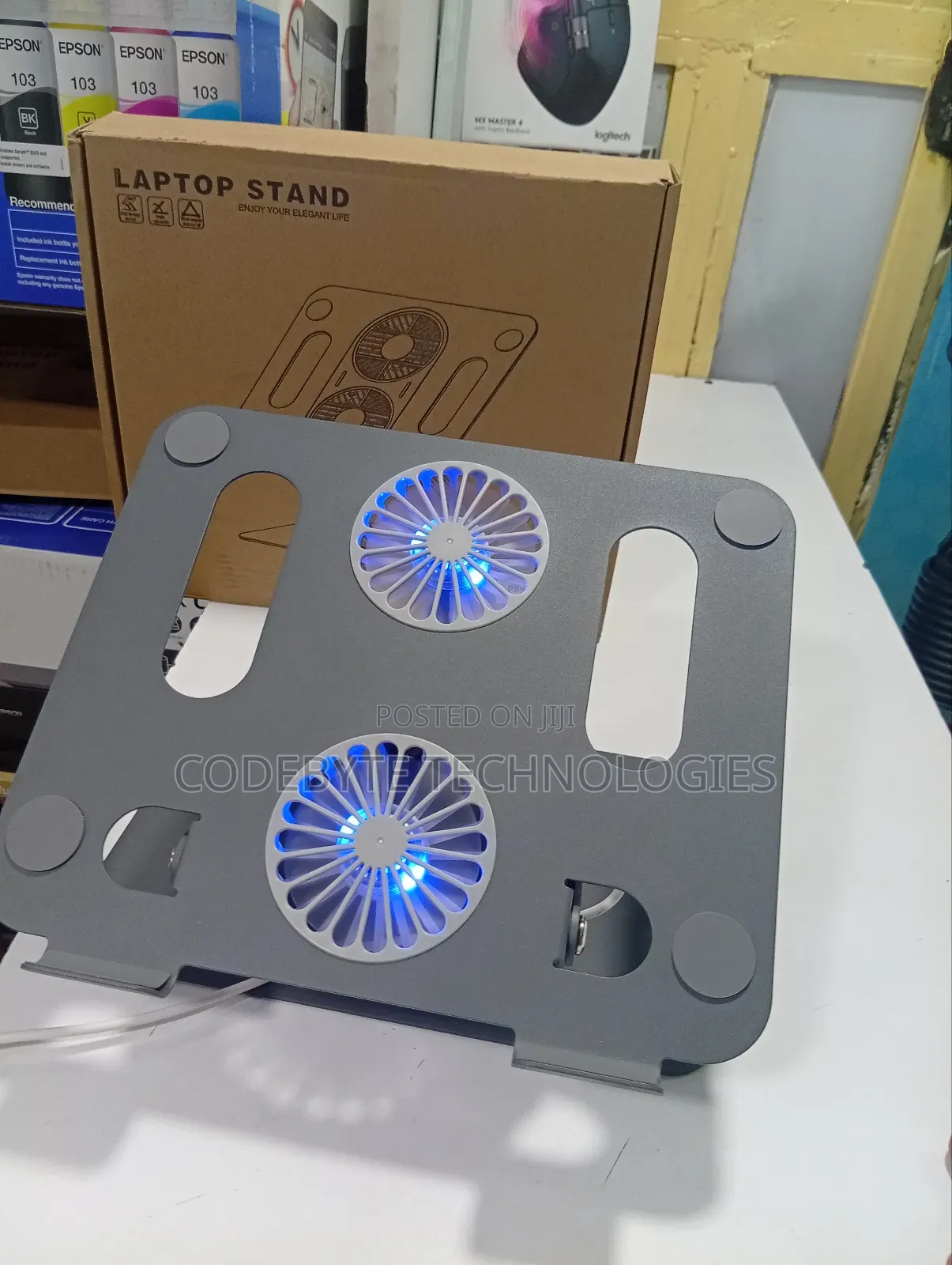Foldable Laptop Stand With a Fan and RGB Light