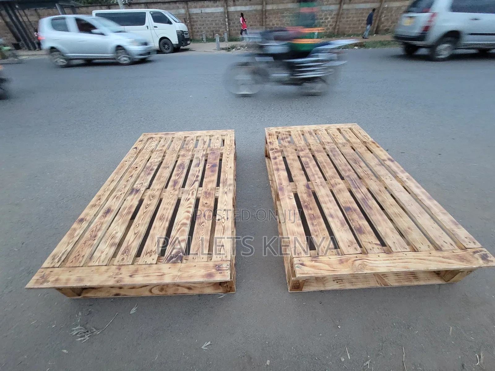 Strong 5 by 6ft Pallet Bed- Built to Last. B010