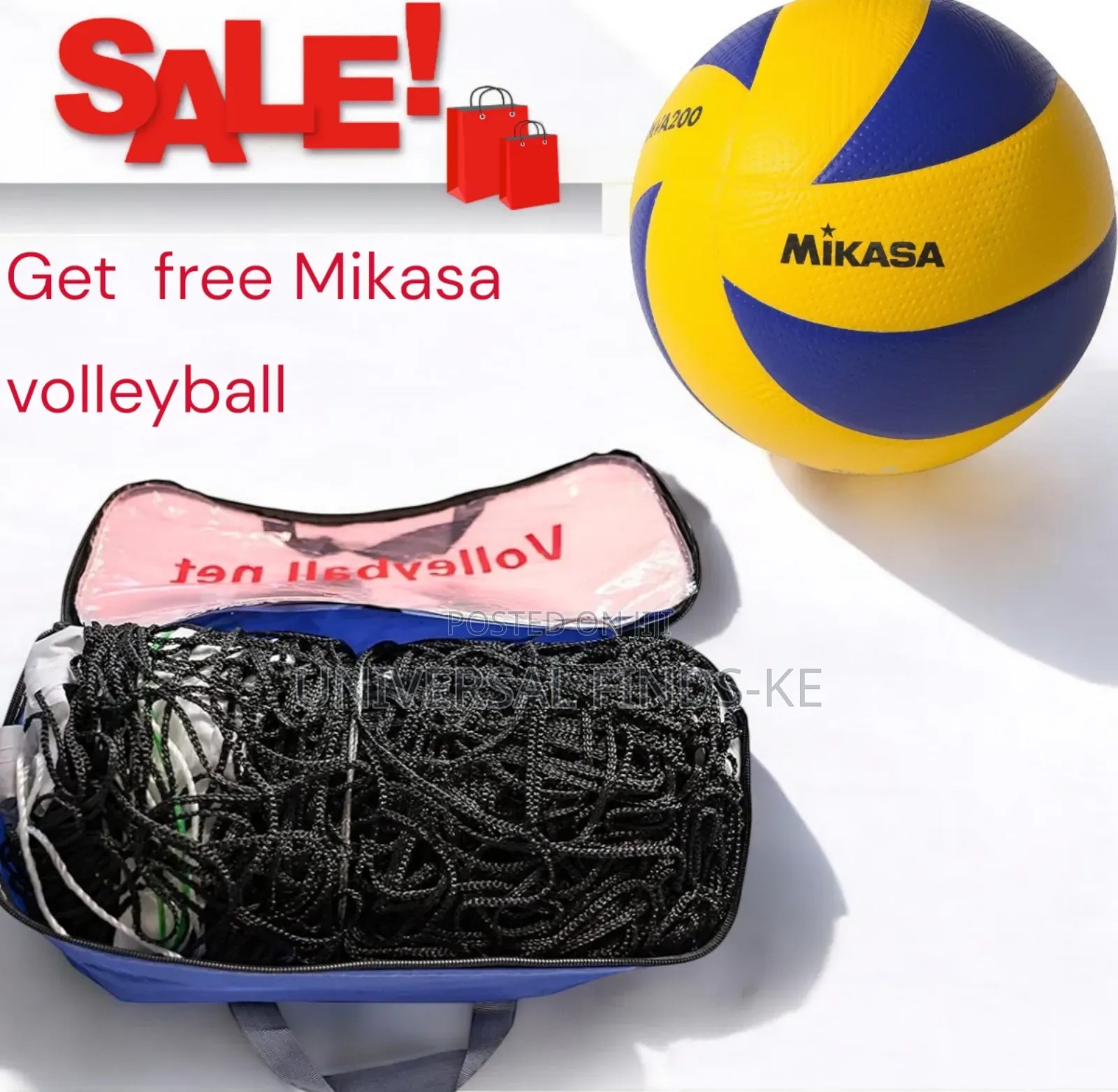 Volleyball Net With Free Mikasa Volleyball