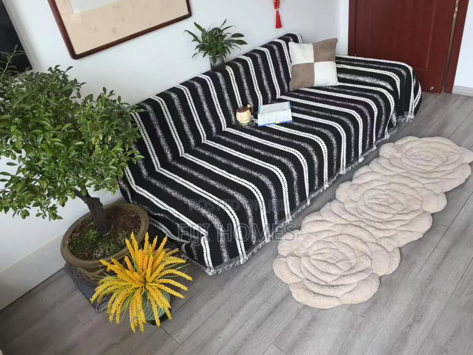 Reversible Chenille Cotton Sofa Covers | 7-Seater (3-2-1-1)