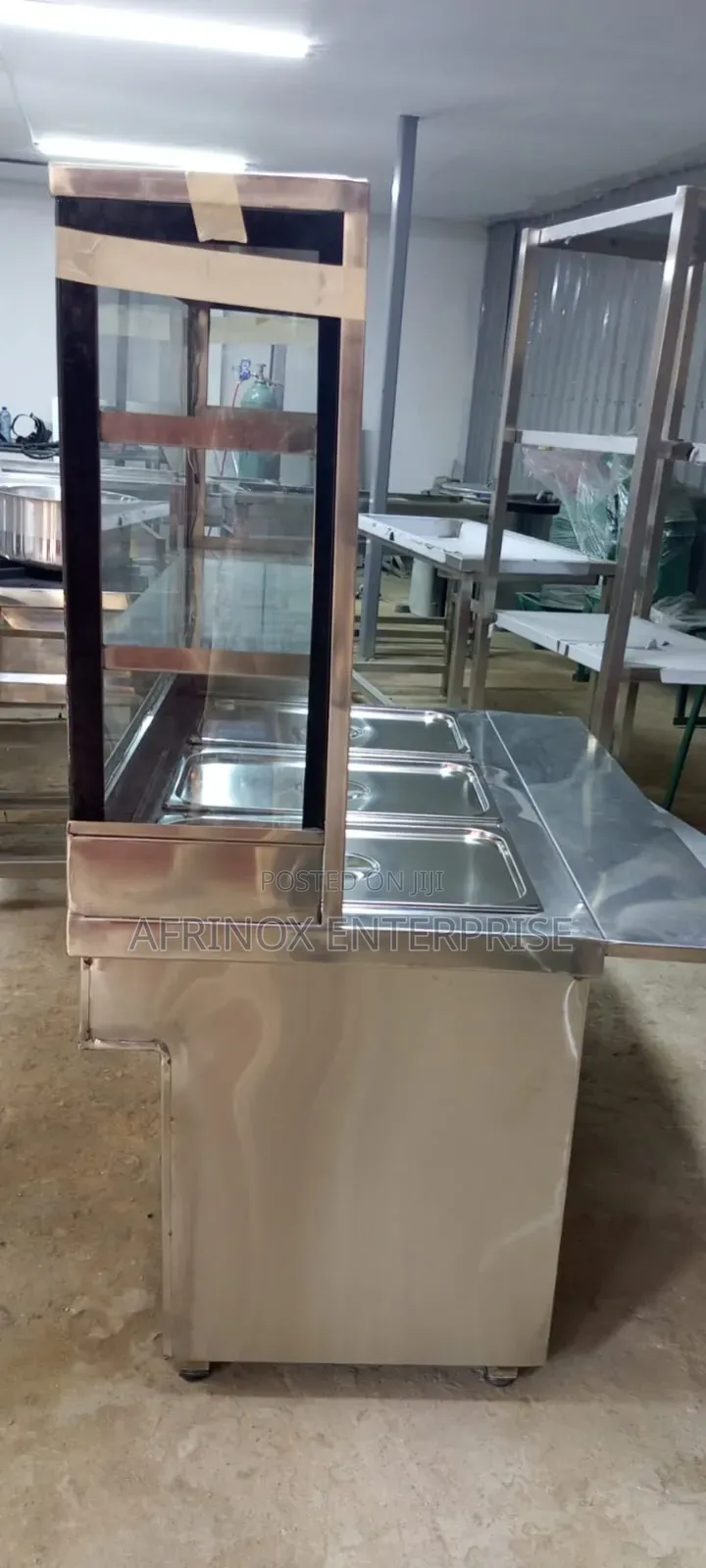 3 Full Inserts Electric Food Warmer Display With Overhead Shelves