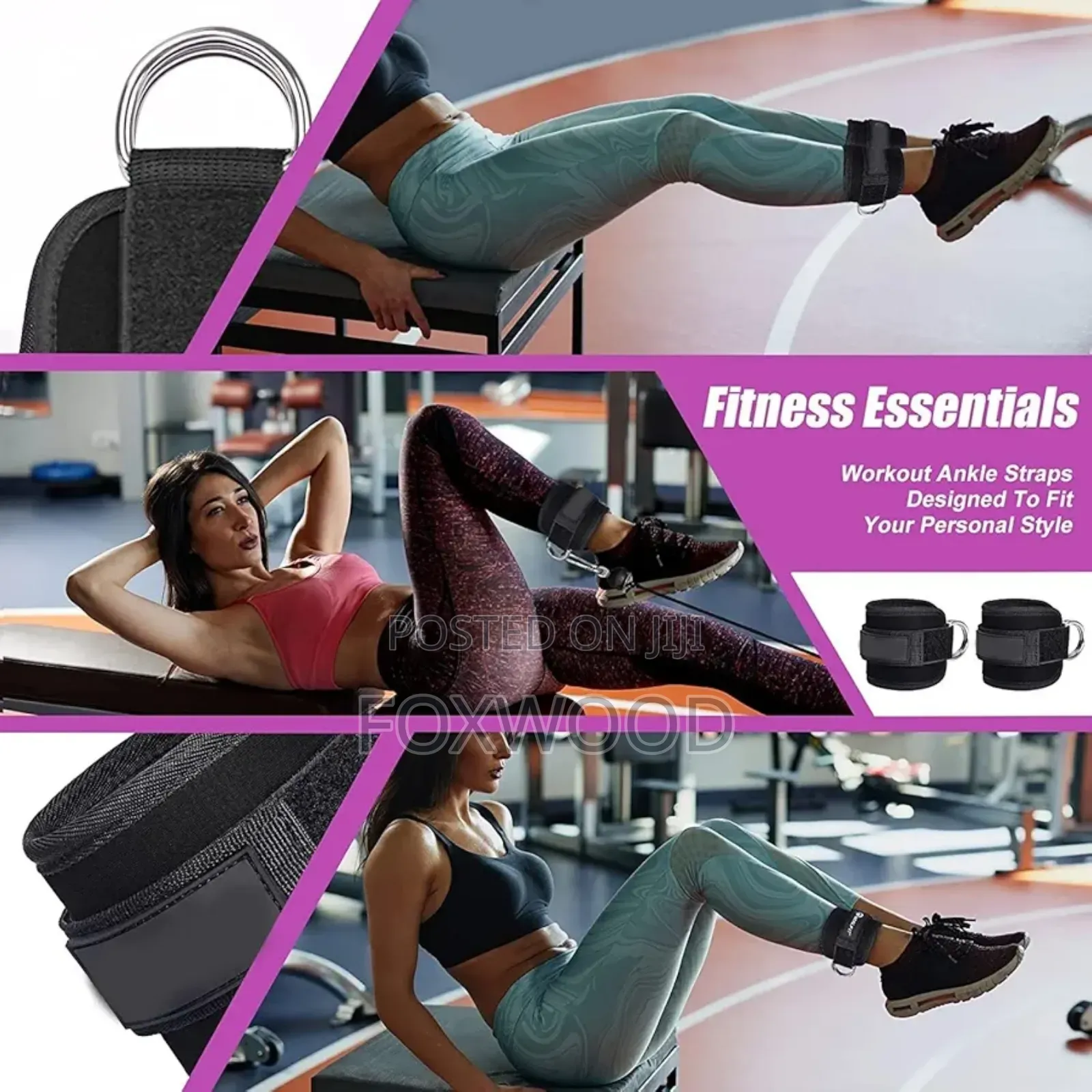 2pcs Ankle Straps for Cable Machines Kickbacks -