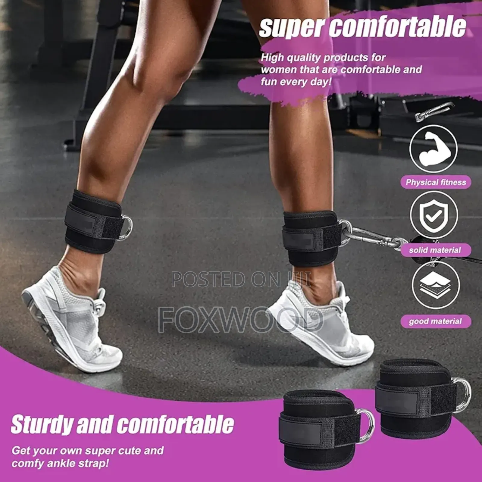 2pcs Ankle Straps for Cable Machines Kickbacks -