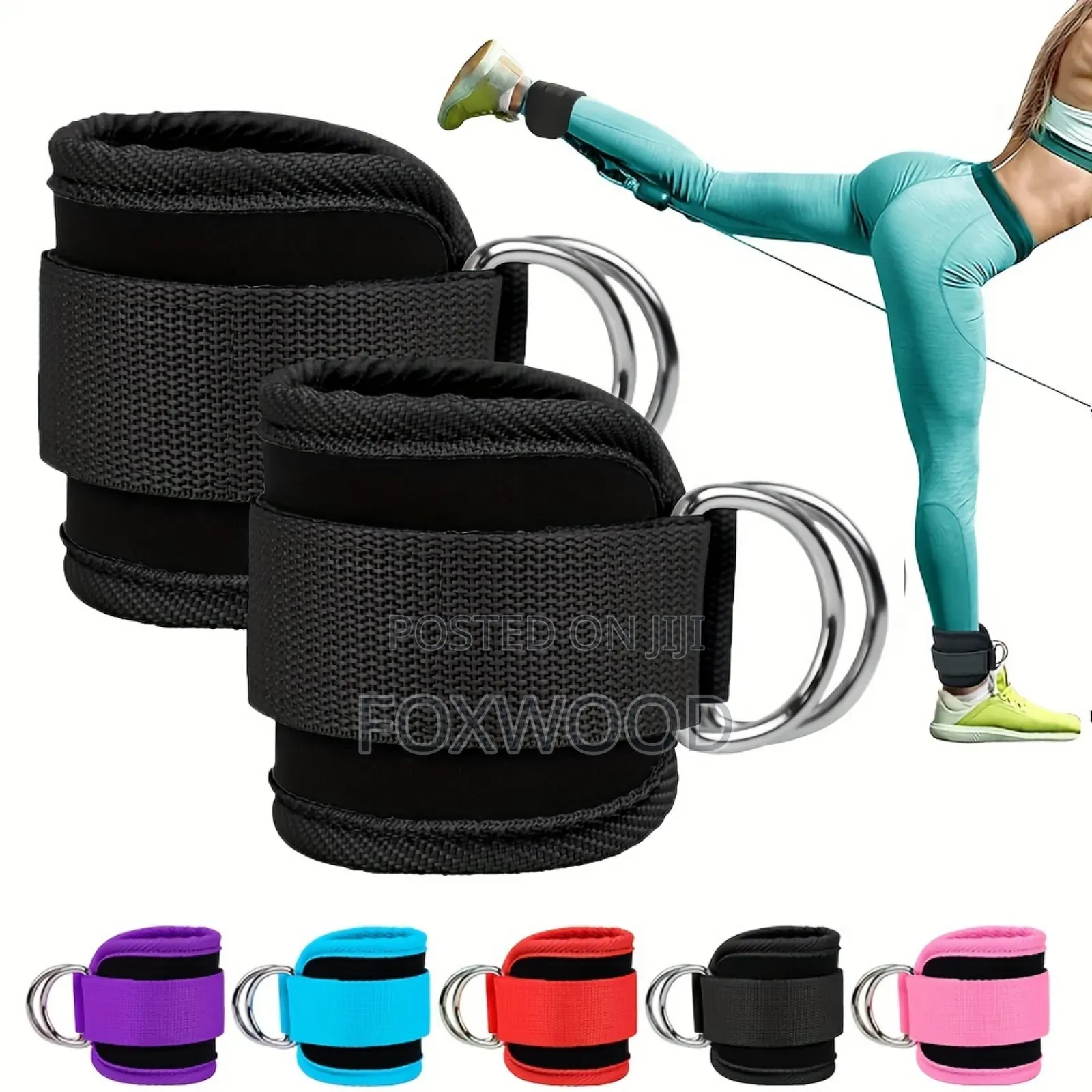 2pcs Ankle Straps for Cable Machines Kickbacks -