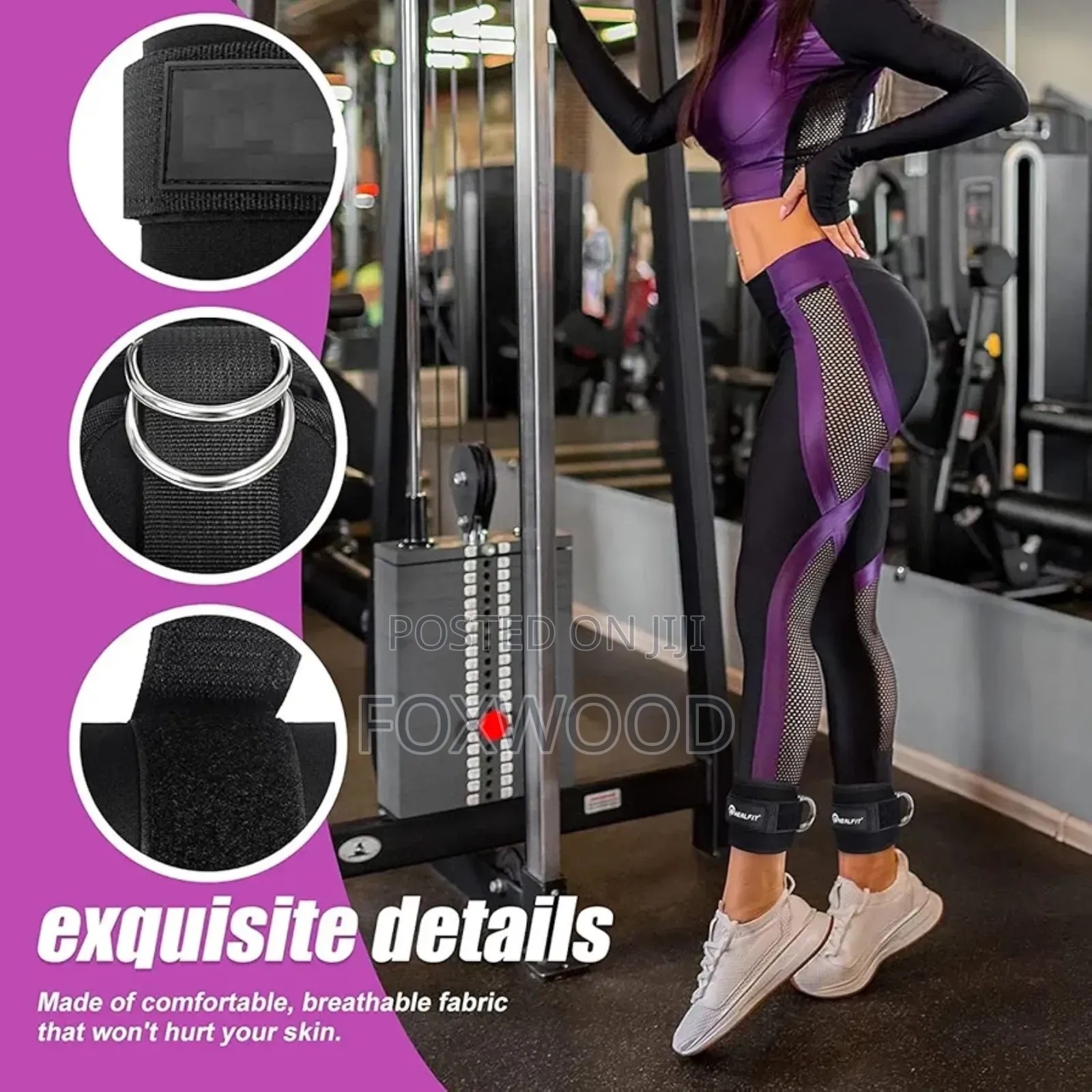 2pcs Ankle Straps for Cable Machines Kickbacks -