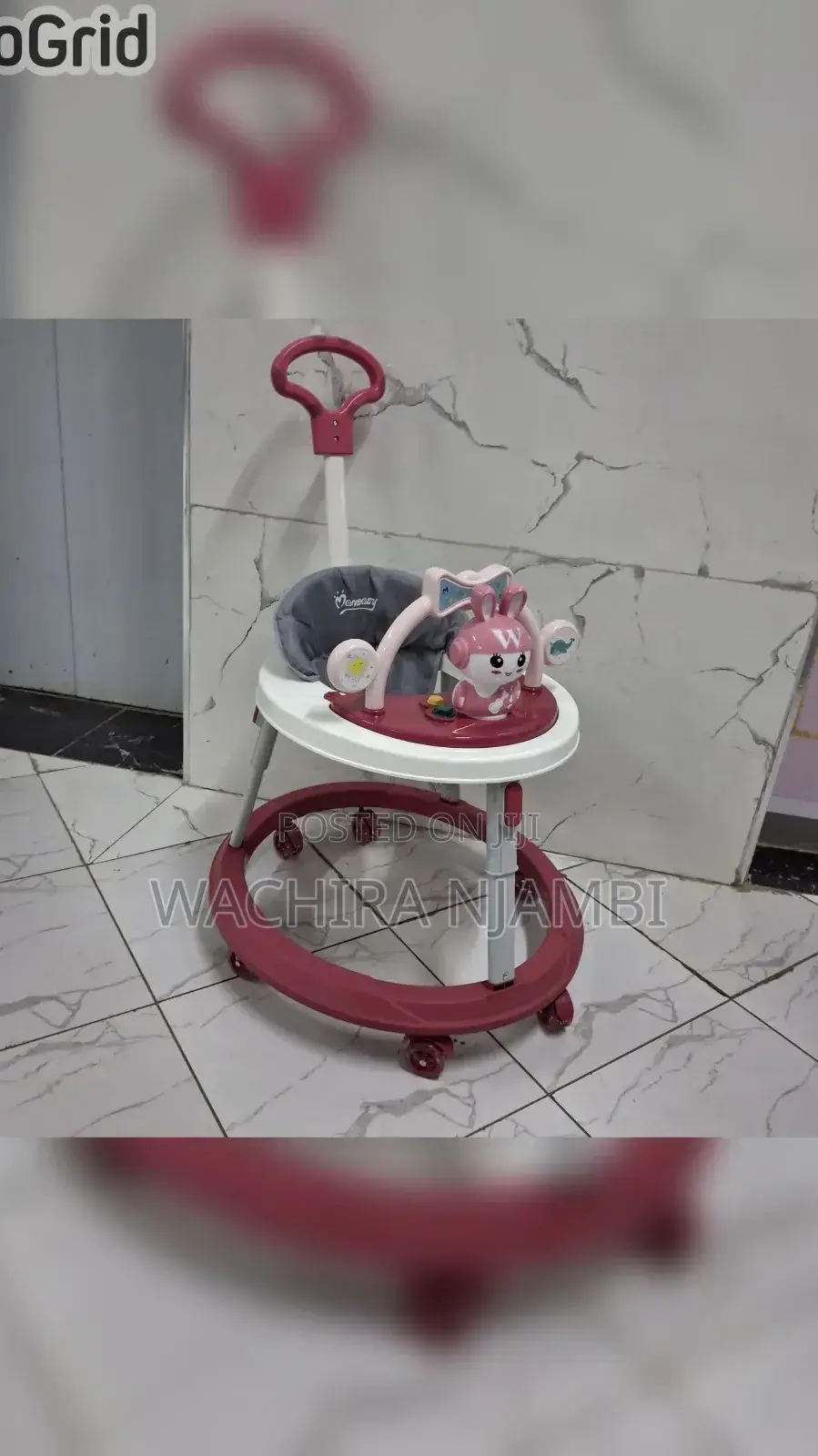Momeasy Baby Walker With Music, Toys and Adjustable Height