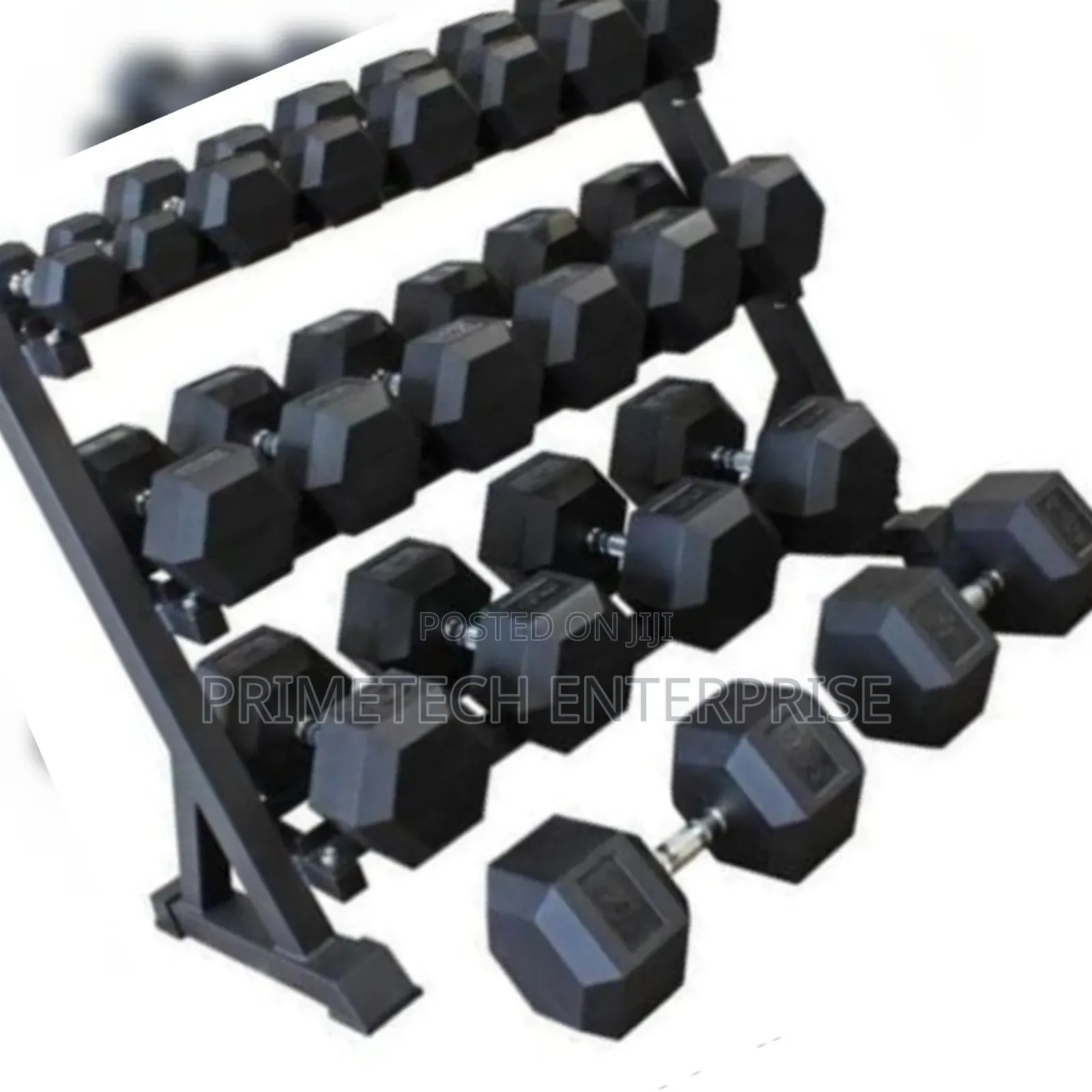 Hexagonal 10kg Black Dumbells