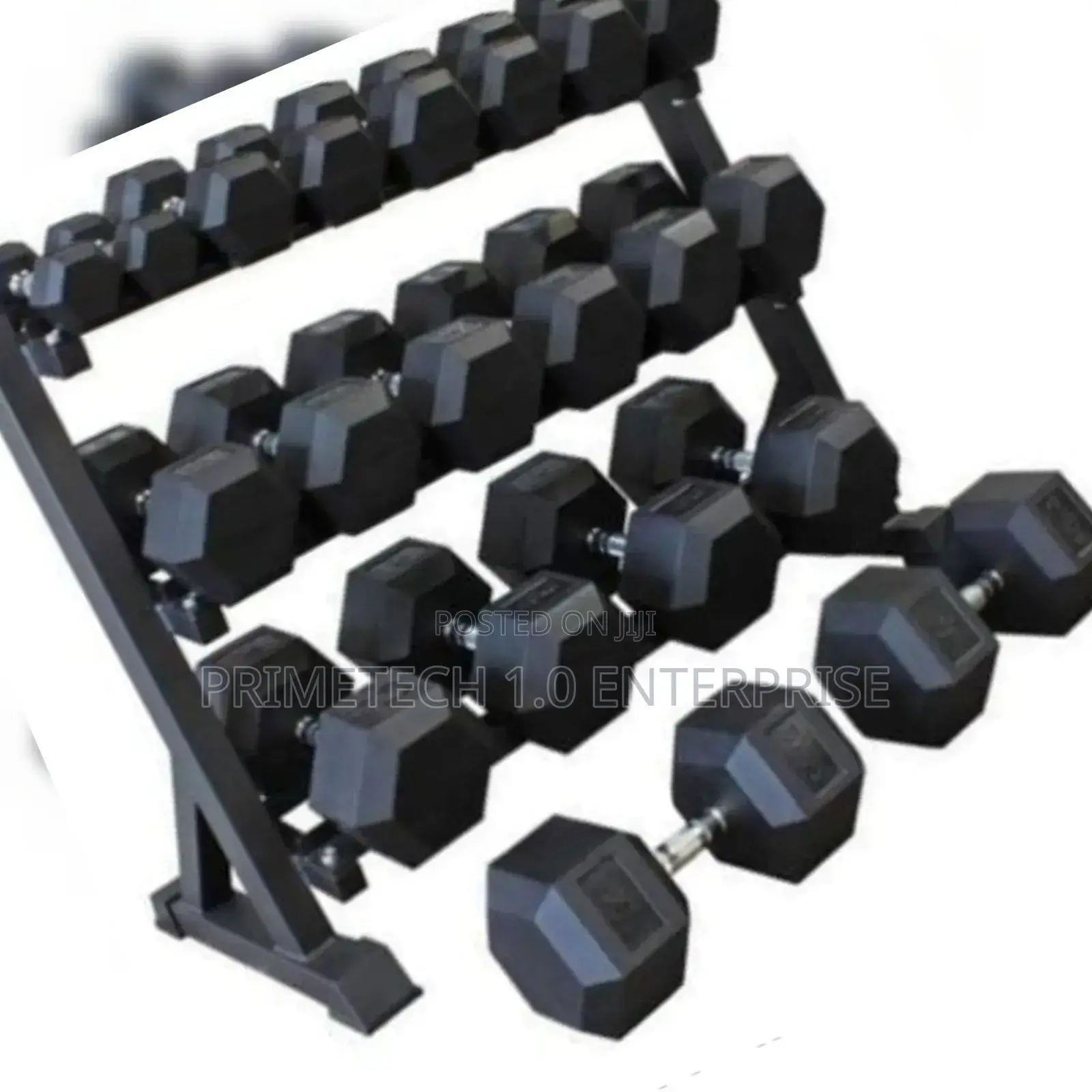Hexagonal 10kg Black Dumbells